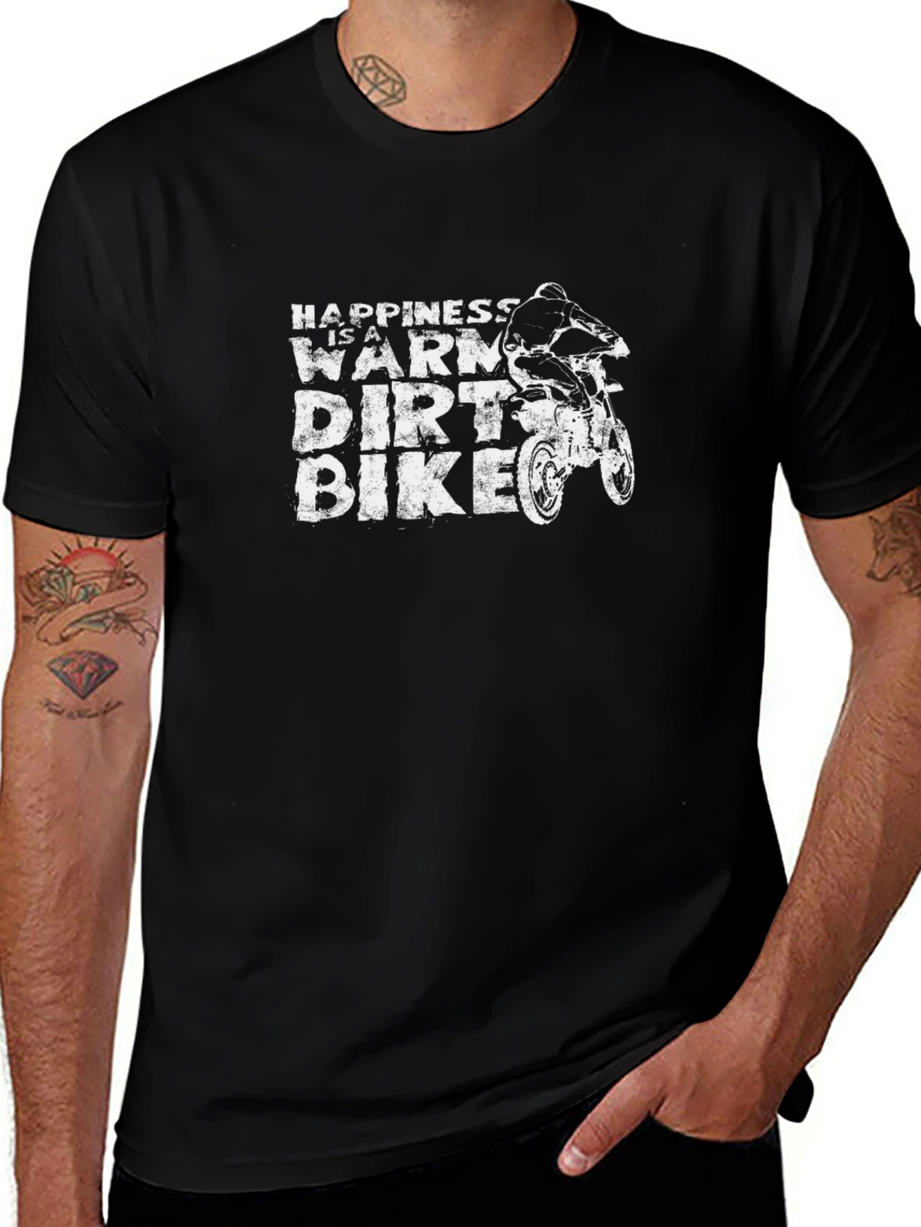 Happiness Is a Warm Dirt Bike Graphic T-Shirt