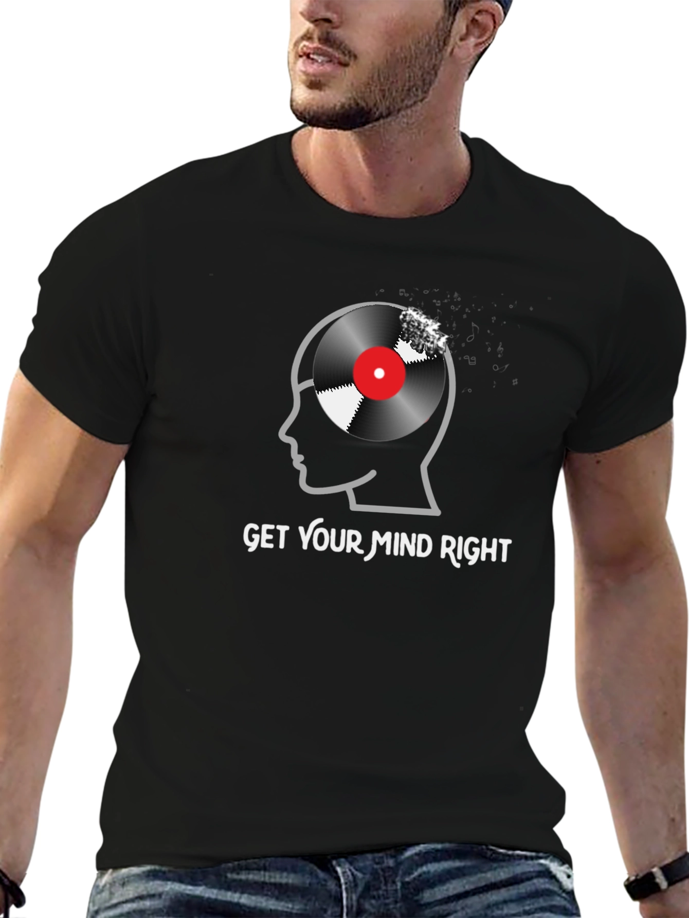 Get Your Mind Right Graphic Tee - Black Cotton