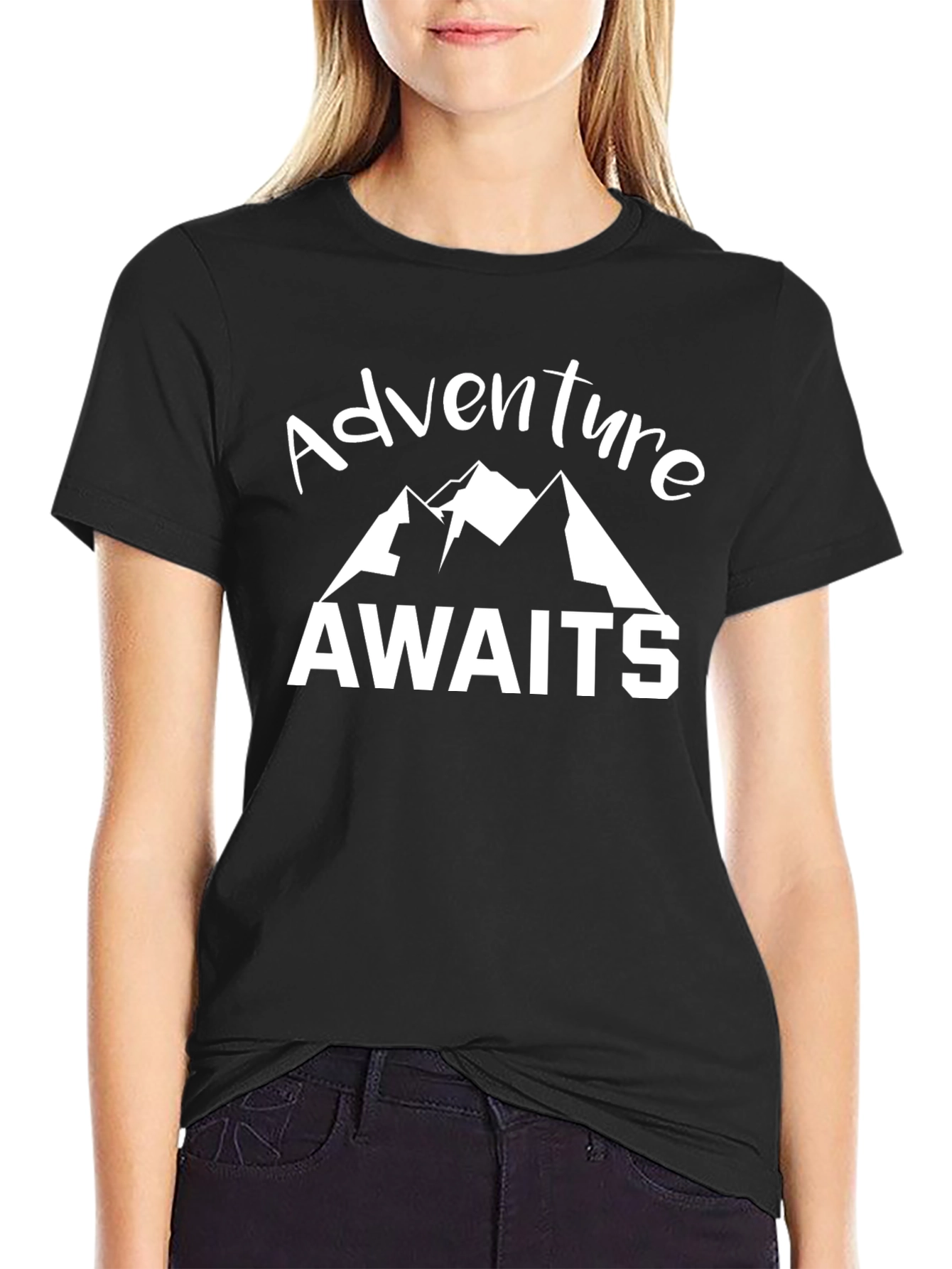 Adventure Awaits Graphic T-Shirt - Black