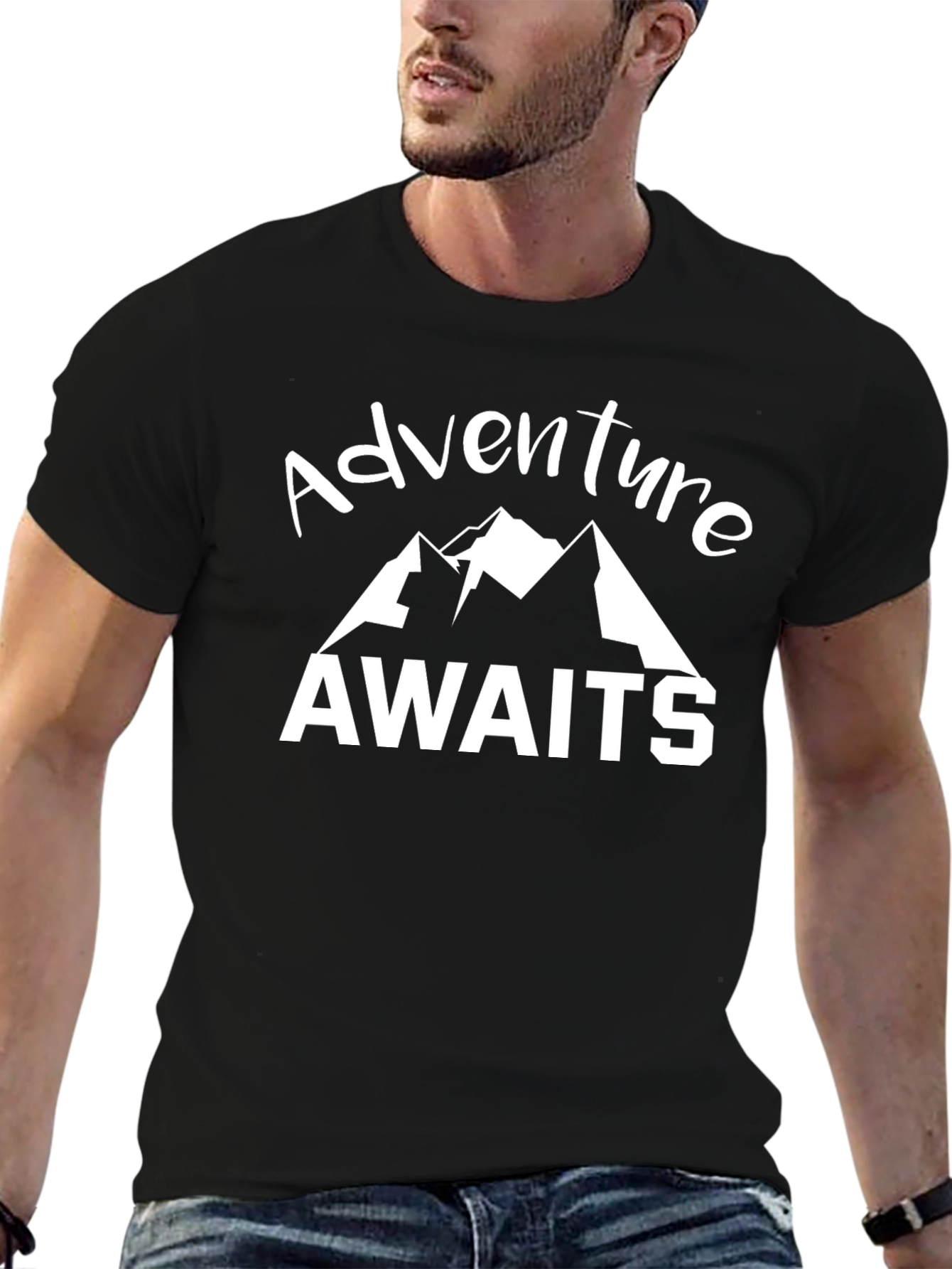 Adventure Awaits Graphic T-Shirt - Black