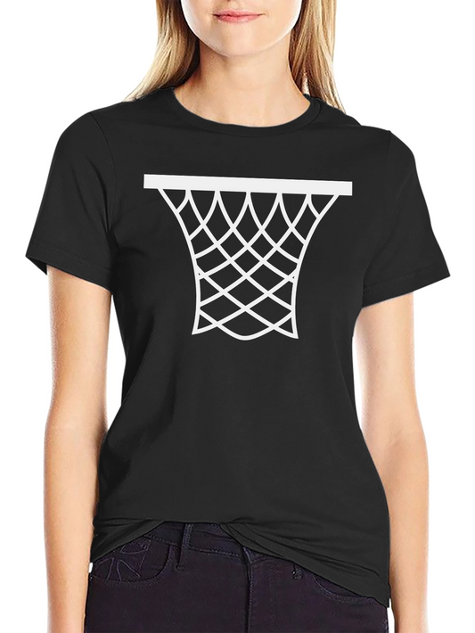 Basketball Hoop Graphic Tee - Stylish Black T-Shirt