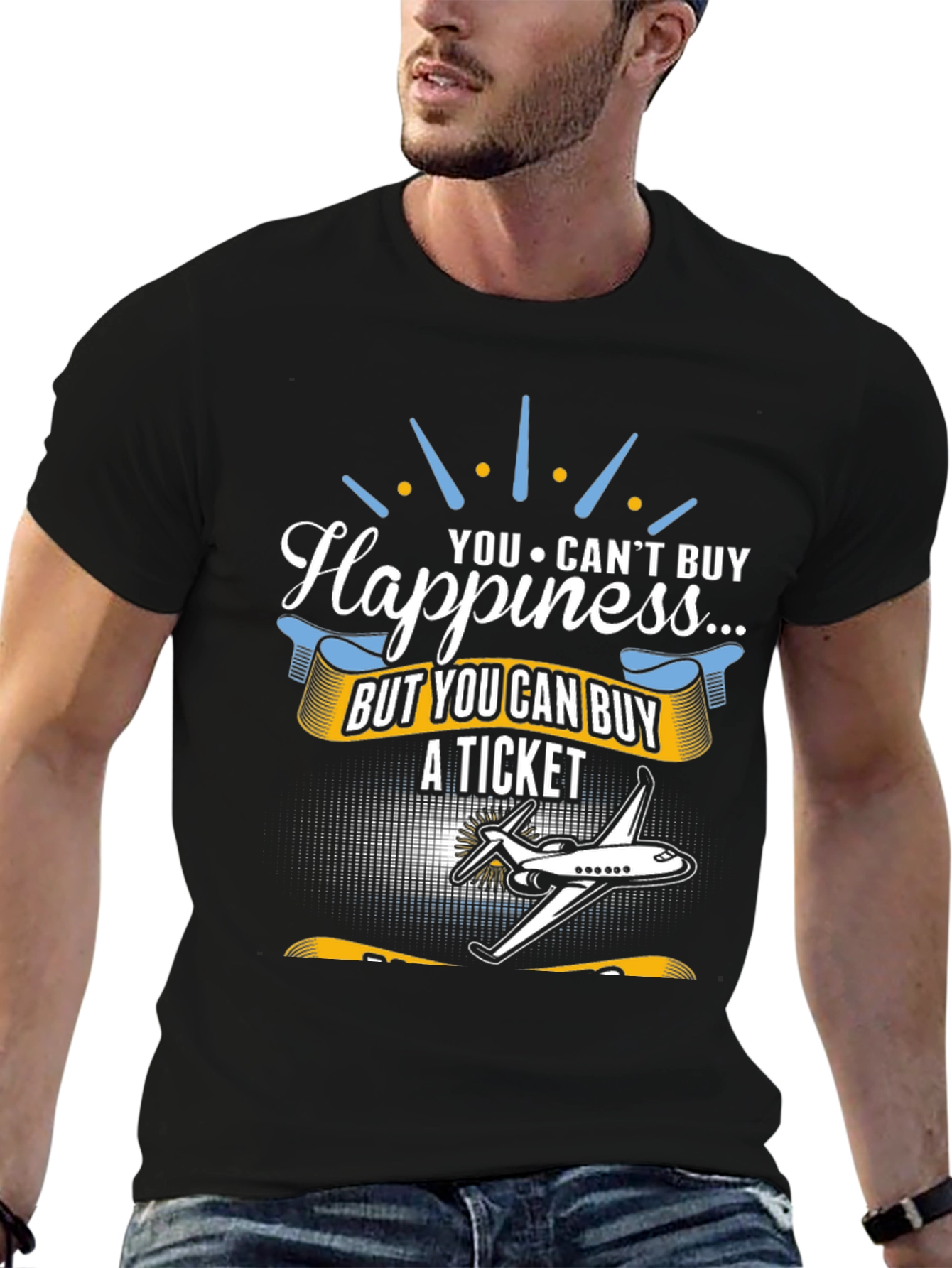 Happiness T-Shirt - Buy A Ticket - Aviation Tee