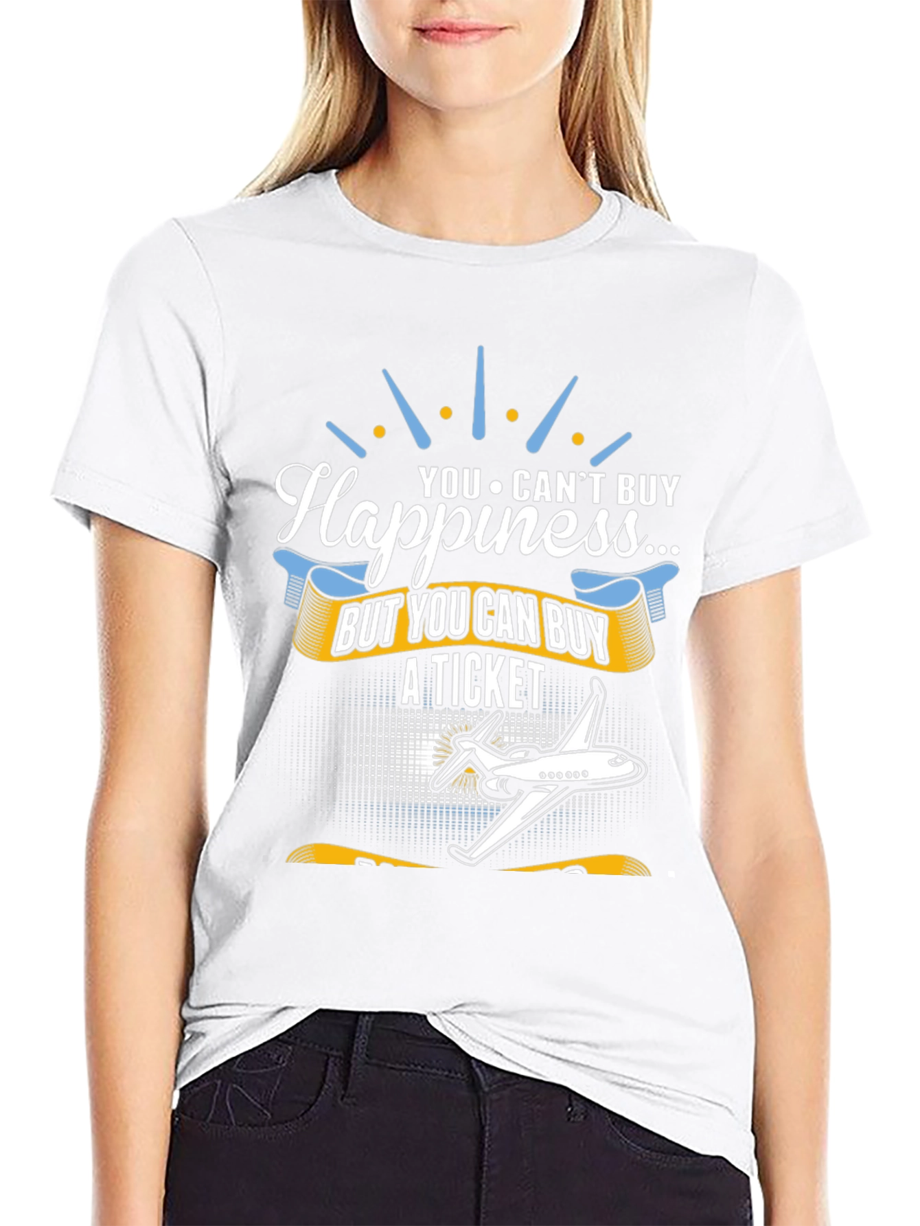 Happiness T-Shirt - Buy A Ticket - Aviation Tee