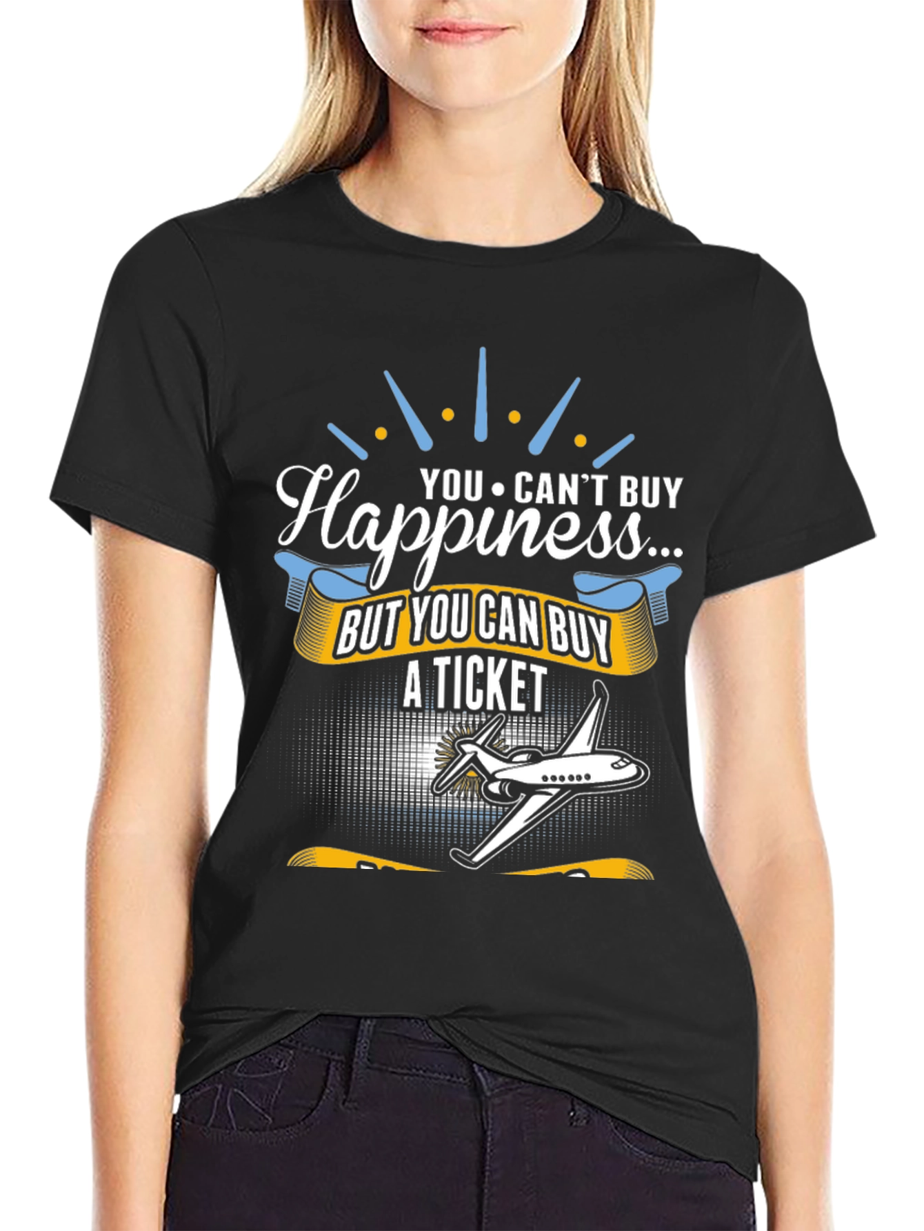 Happiness T-Shirt - Buy A Ticket - Aviation Tee