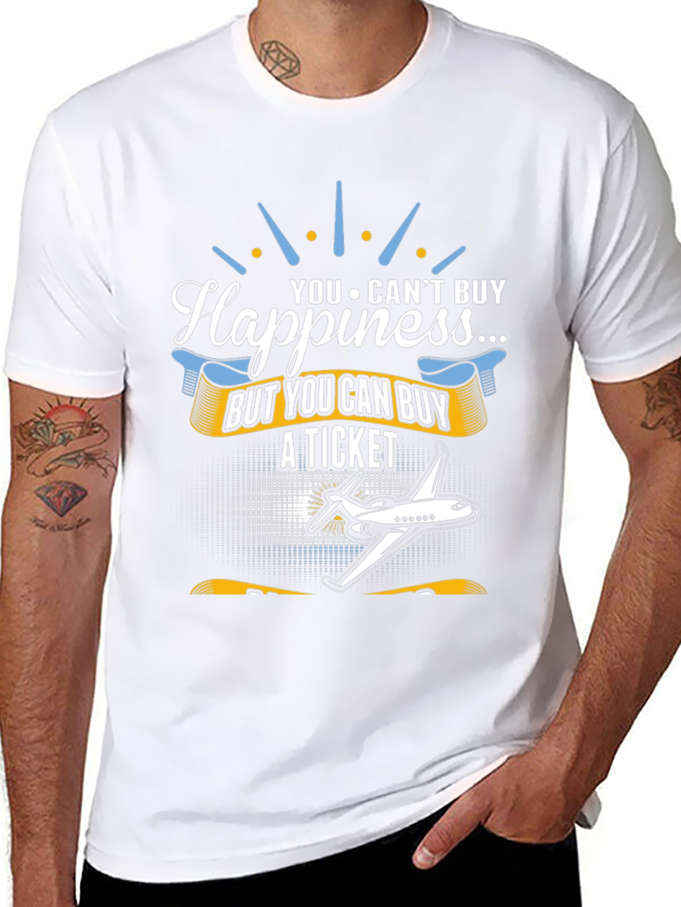 Happiness T-Shirt - Buy A Ticket - Aviation Tee