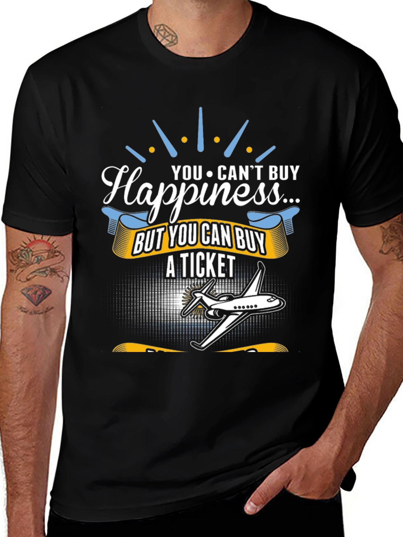 Happiness T-Shirt - Buy A Ticket - Aviation Tee