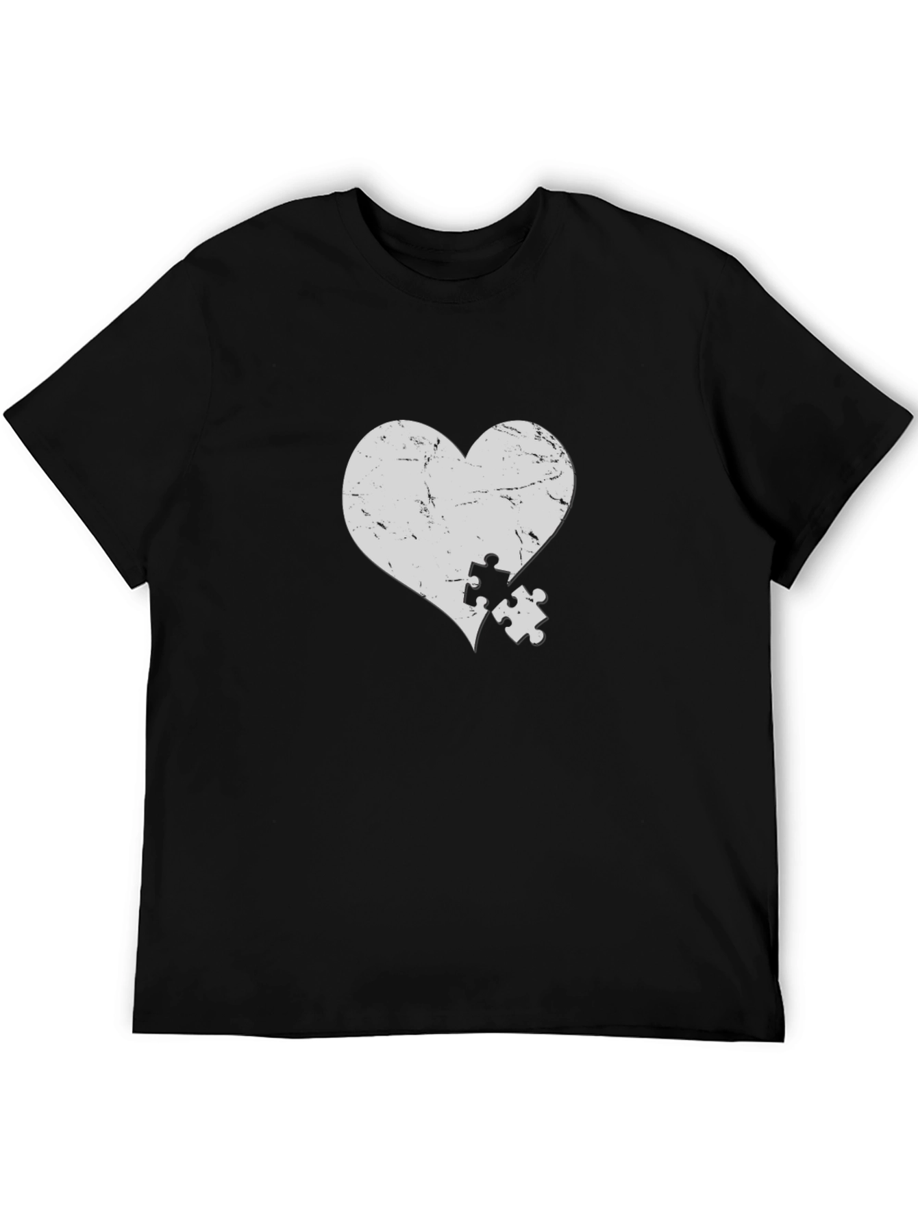 Heart Puzzle Piece T-Shirt - Black