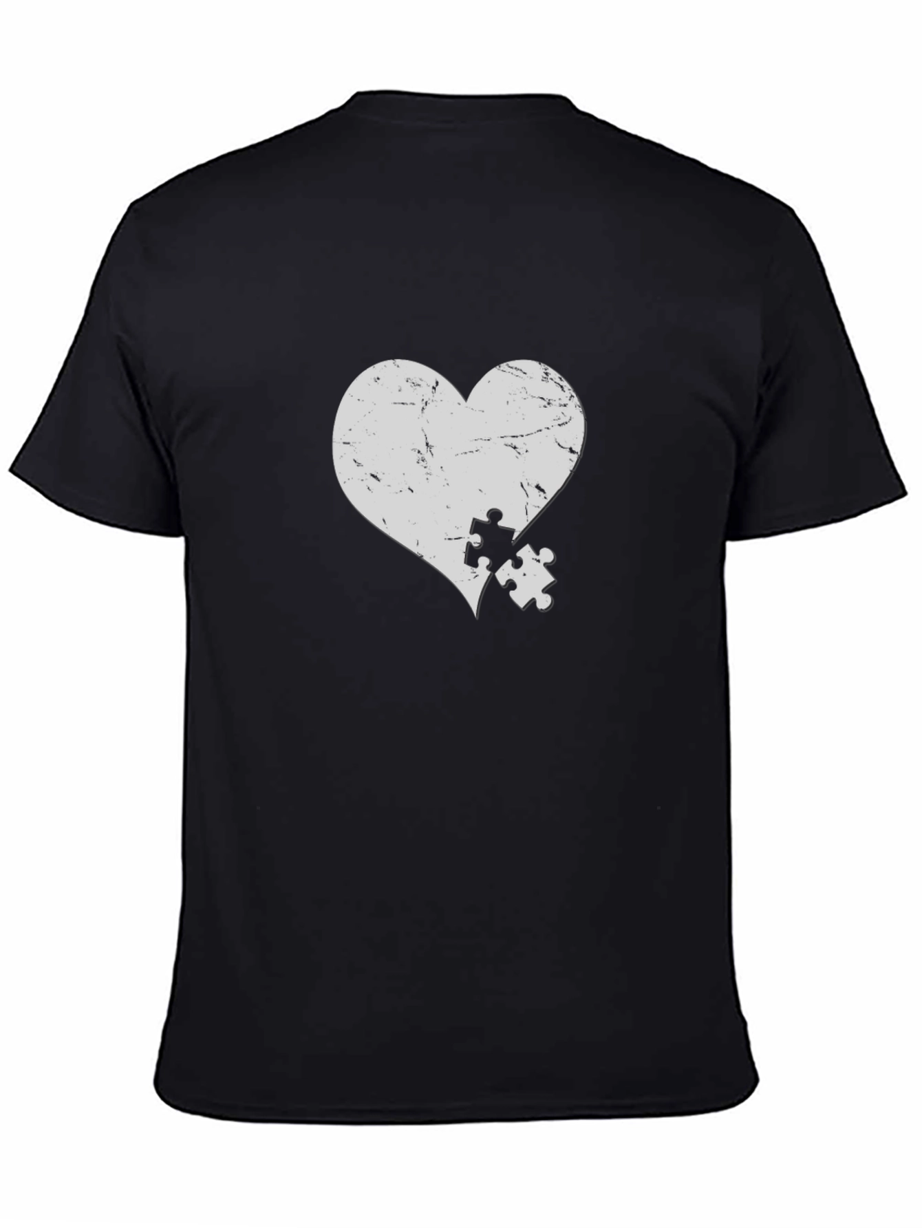Heart Puzzle Piece T-Shirt - Black
