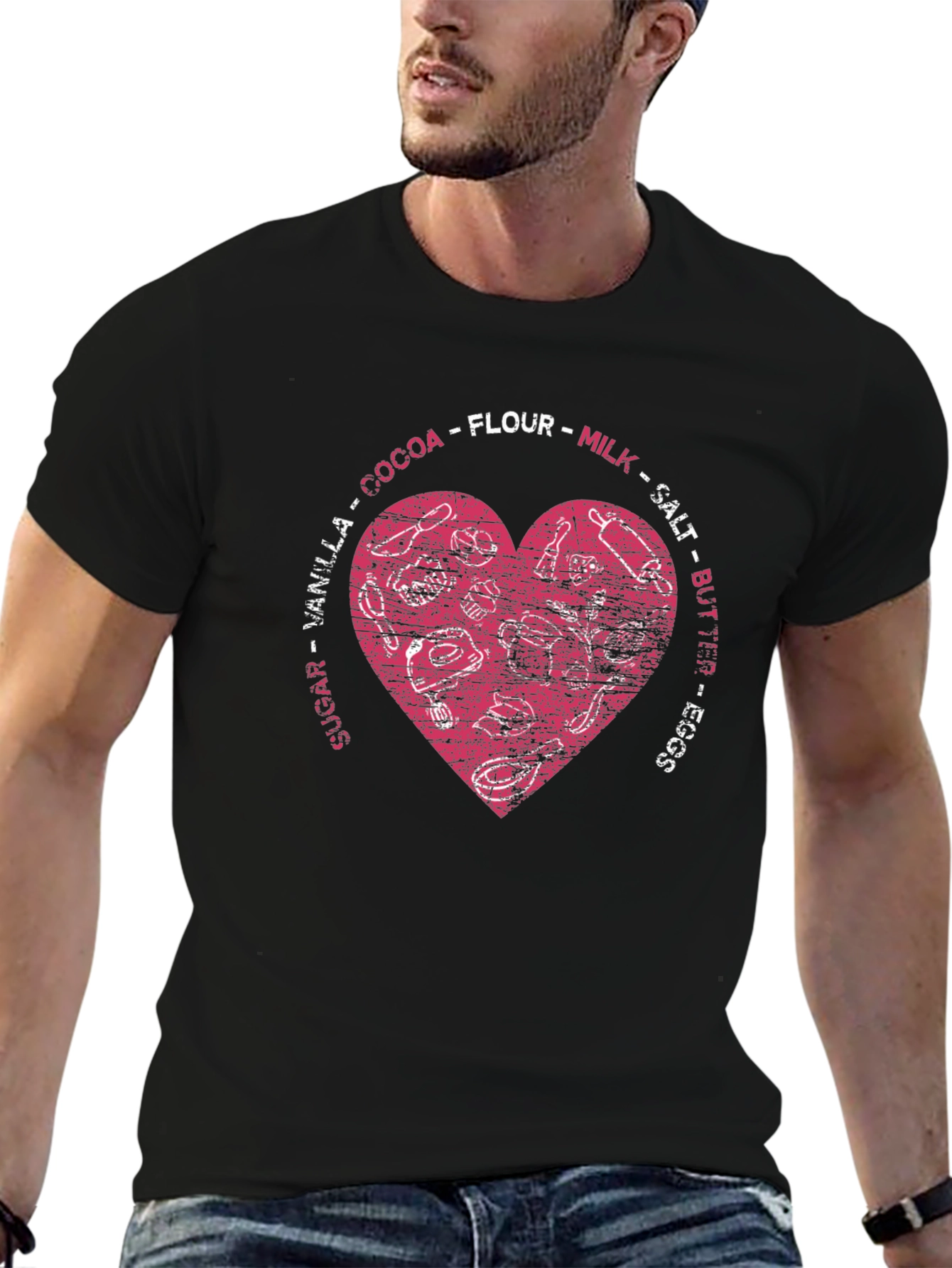 Baking Ingredients Heart T-Shirt - Recipe for Love!