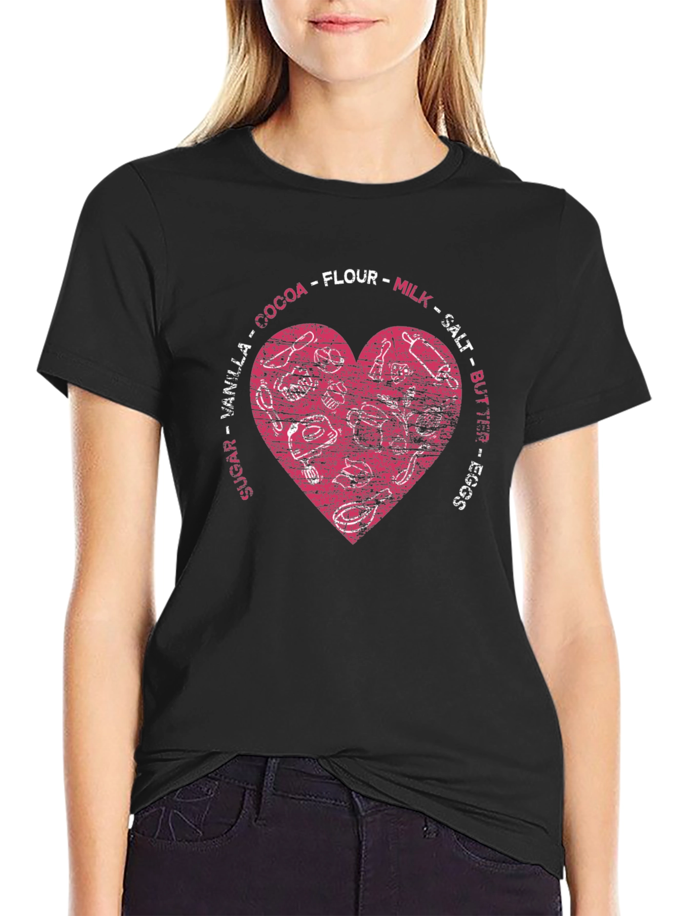 Baking Ingredients Heart T-Shirt - Recipe for Love!