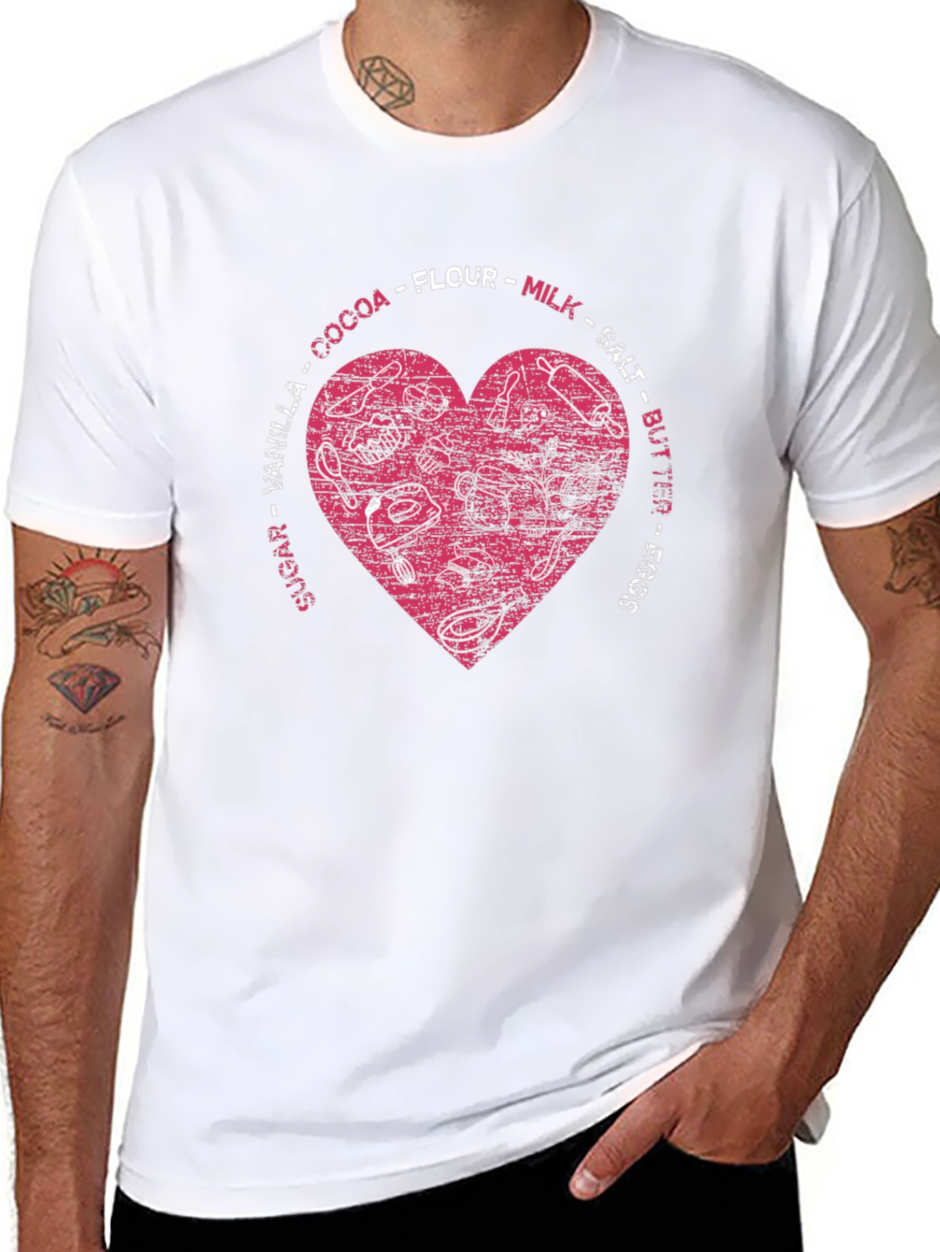 Baking Ingredients Heart T-Shirt - Recipe for Love!