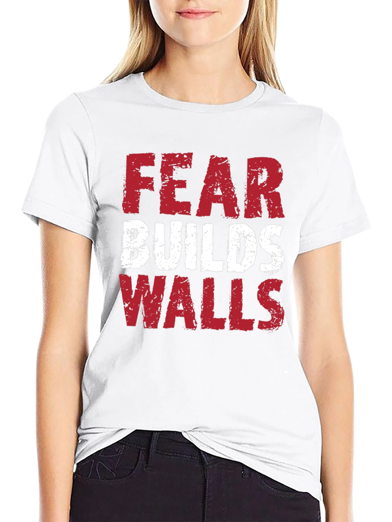 Fear Builds Walls Graphic Tee - Black