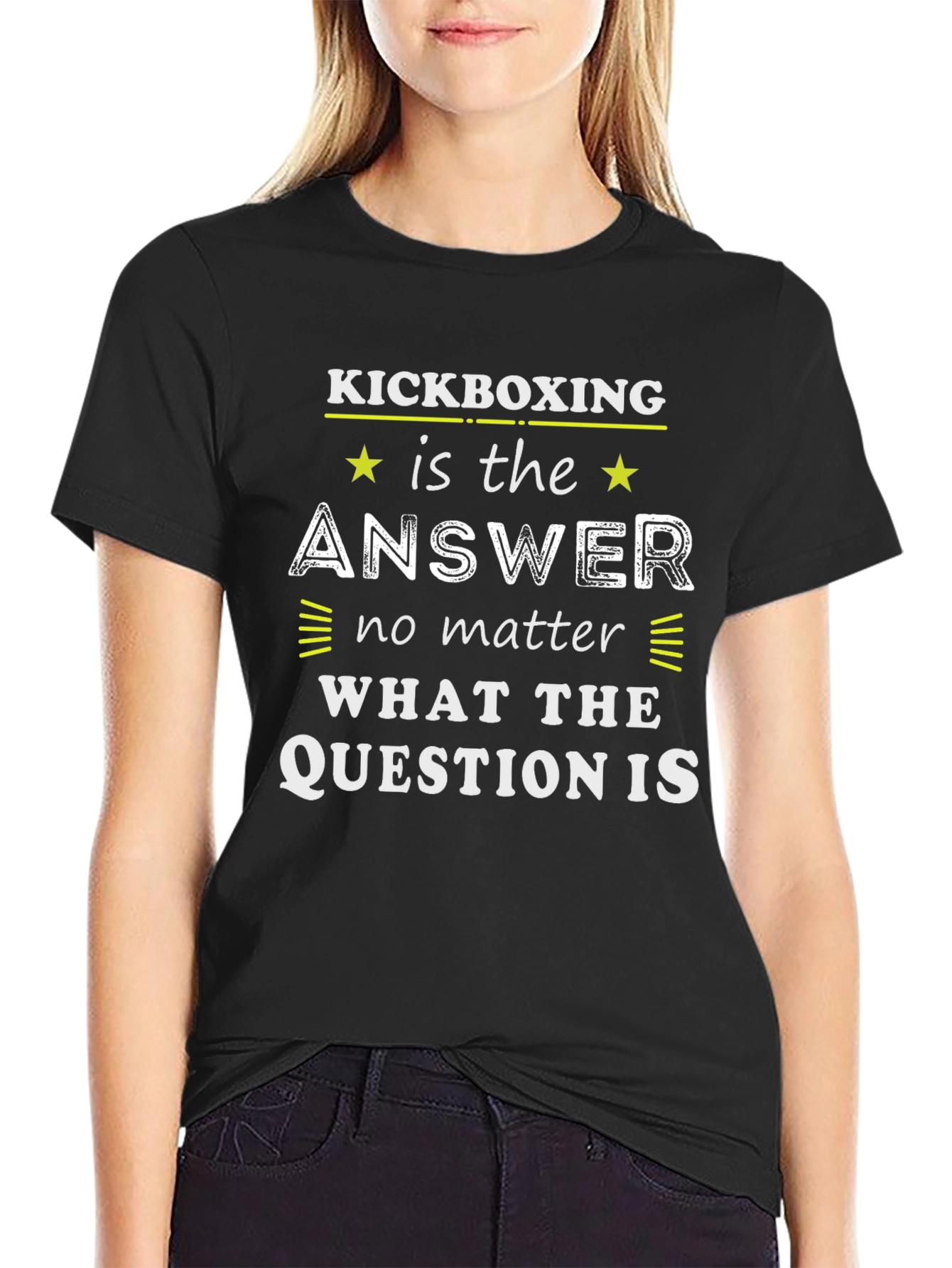 Kickboxing Answer Tee - Black Graphic T-Shirt