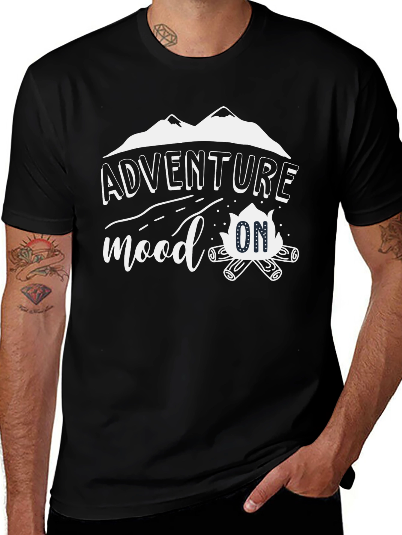 Adventure Mood On Black T-Shirt