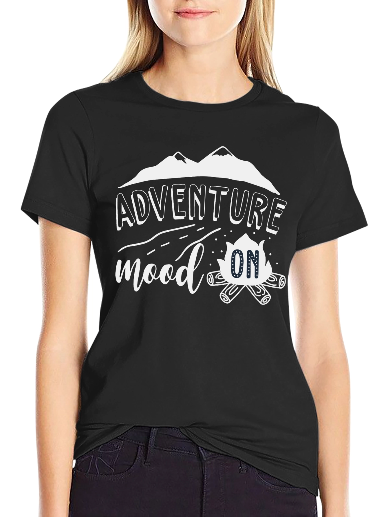 Adventure Mood On Black T-Shirt