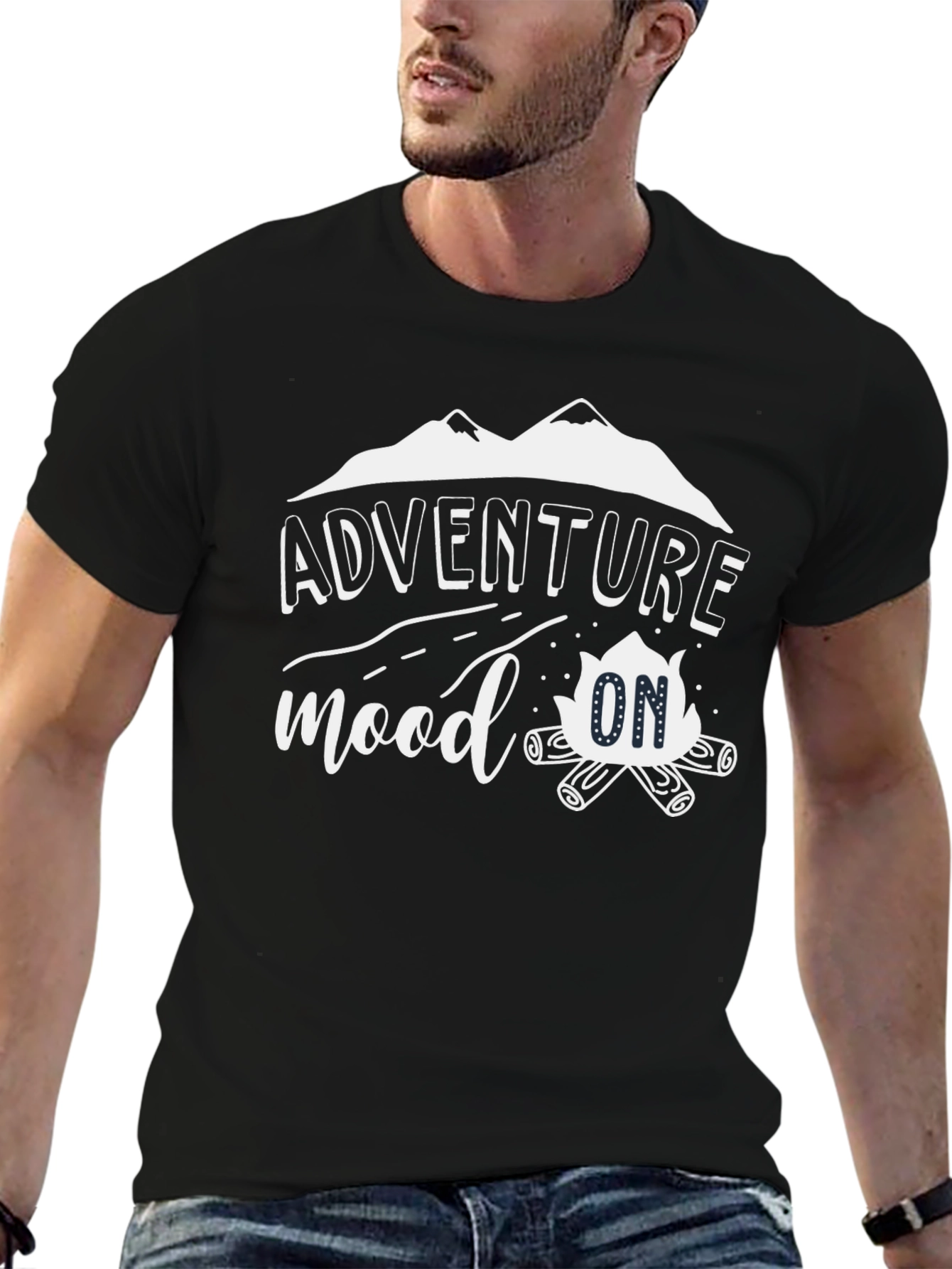 Adventure Mood On Black T-Shirt