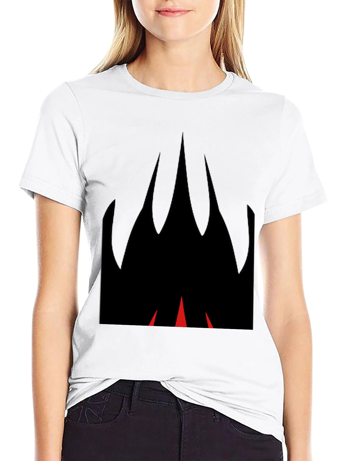 Graphic Black T-Shirt with Flame Design
