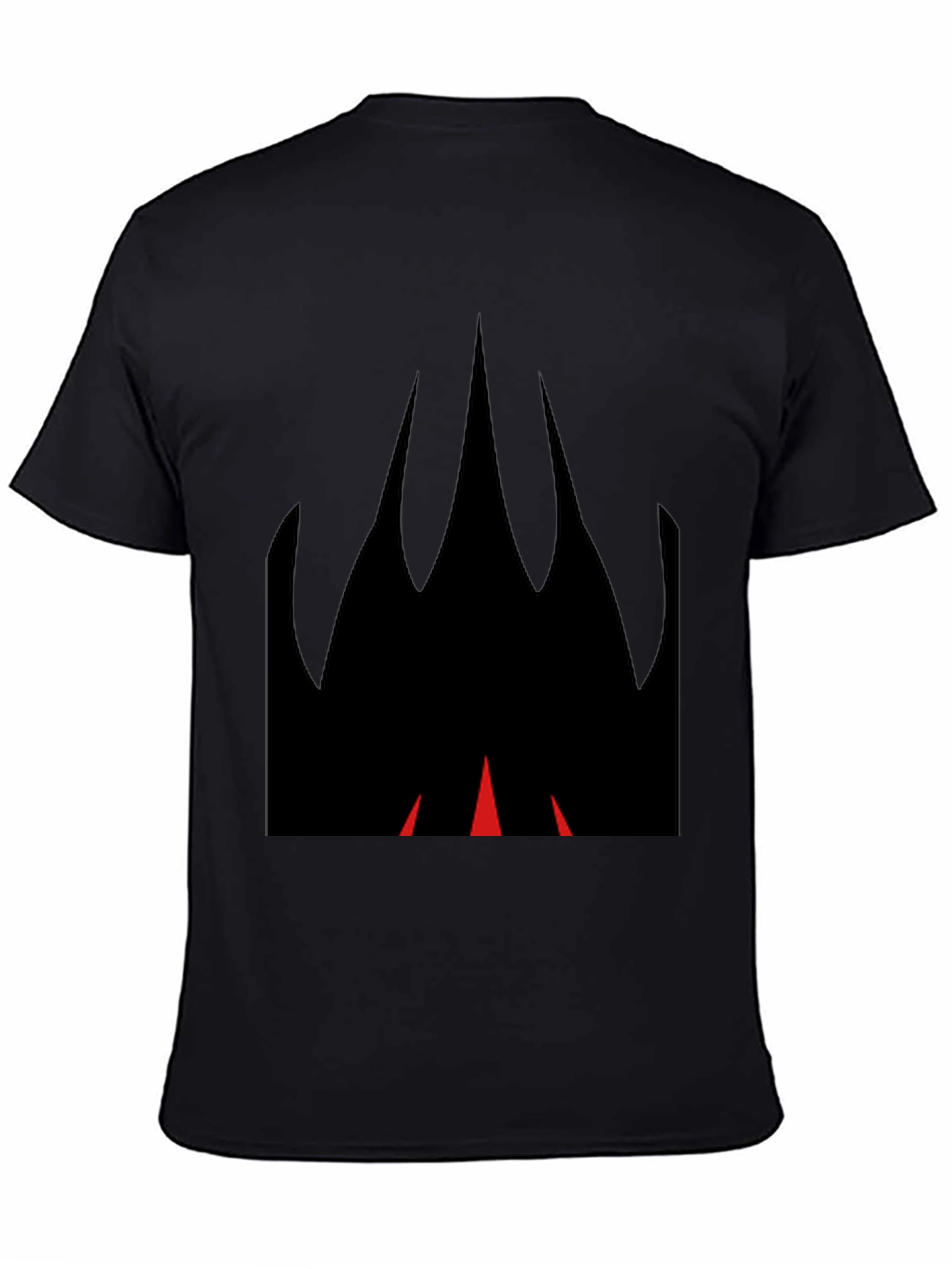 Graphic Black T-Shirt with Flame Design