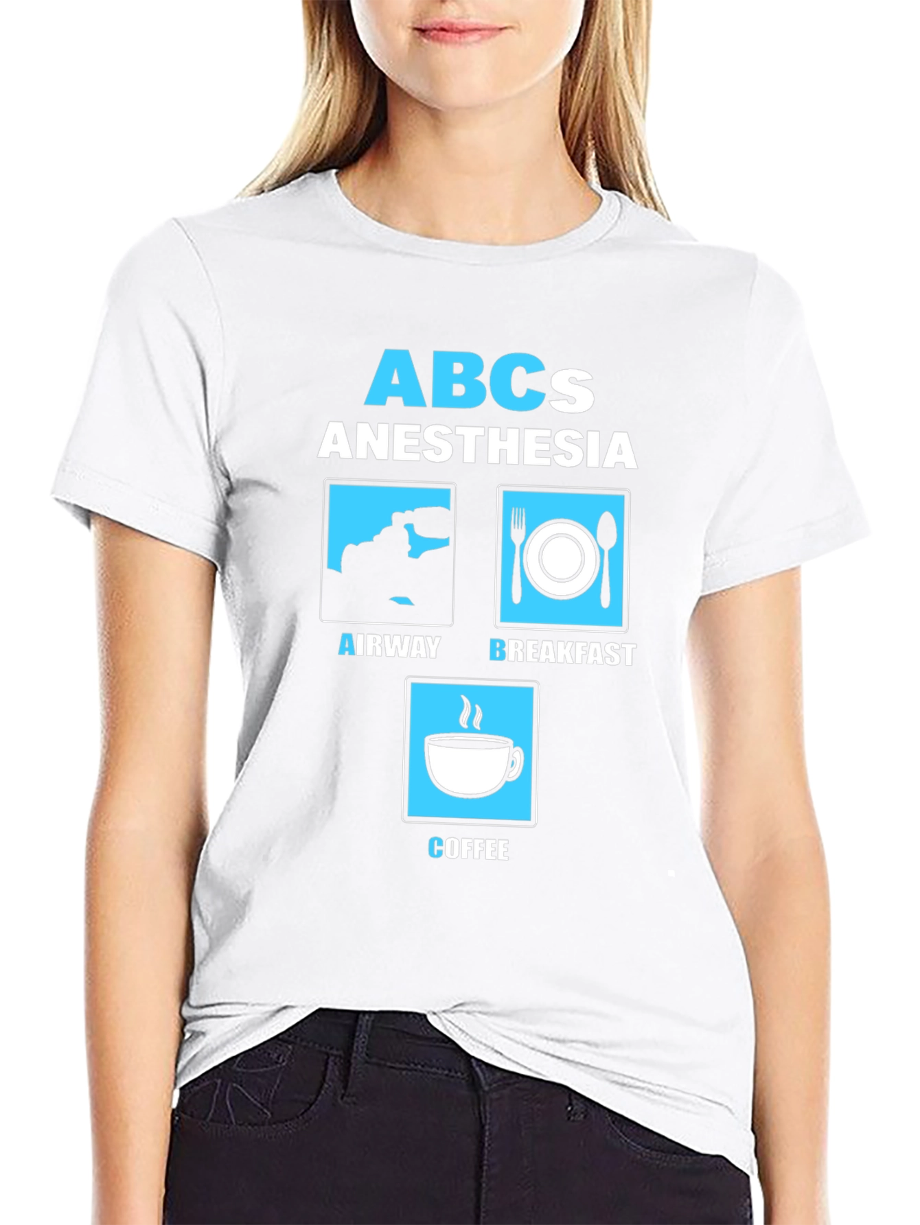 Anesthesia ABCs Graphic T-Shirt - Airway Breakfast Coffee