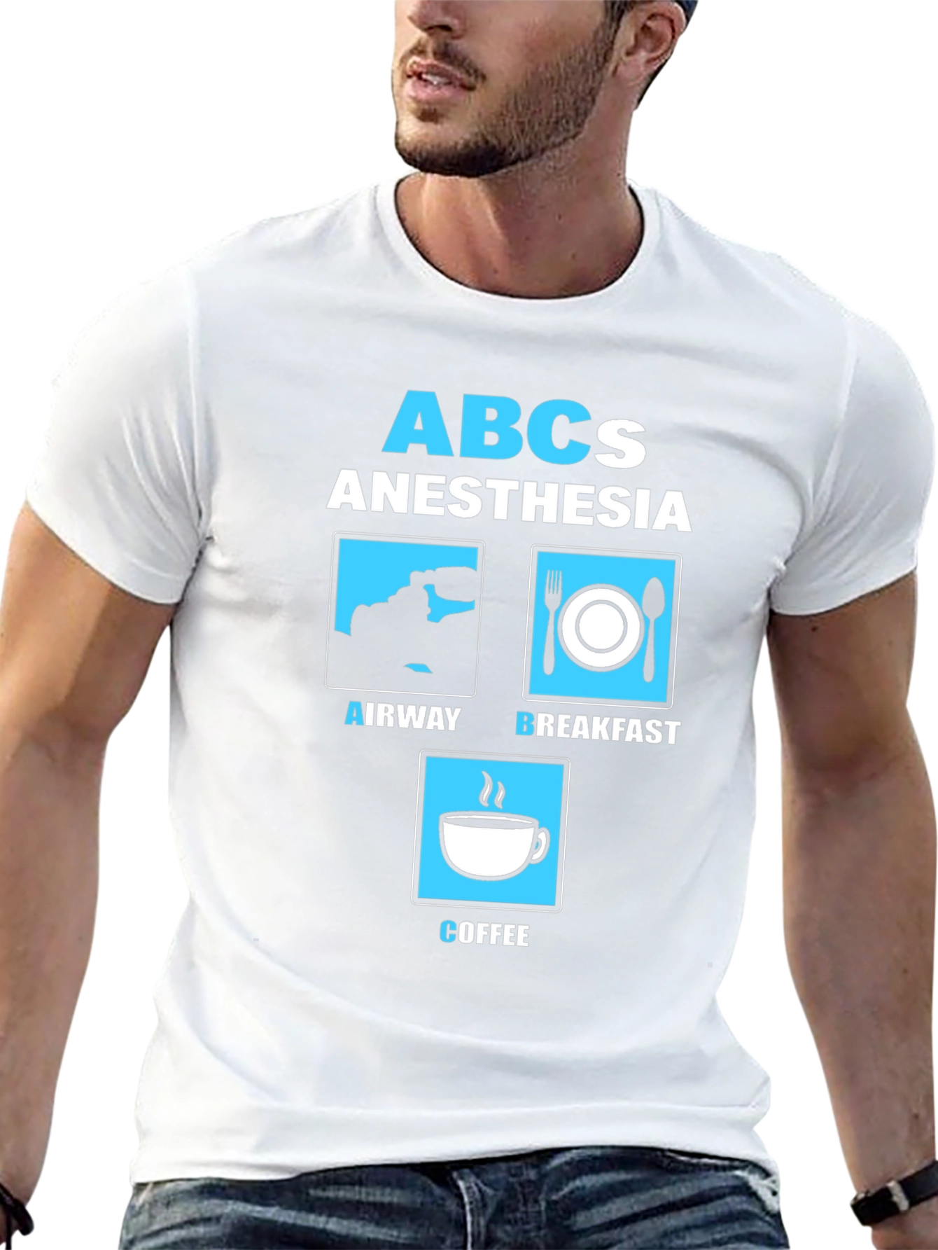 Anesthesia ABCs Graphic T-Shirt - Airway Breakfast Coffee