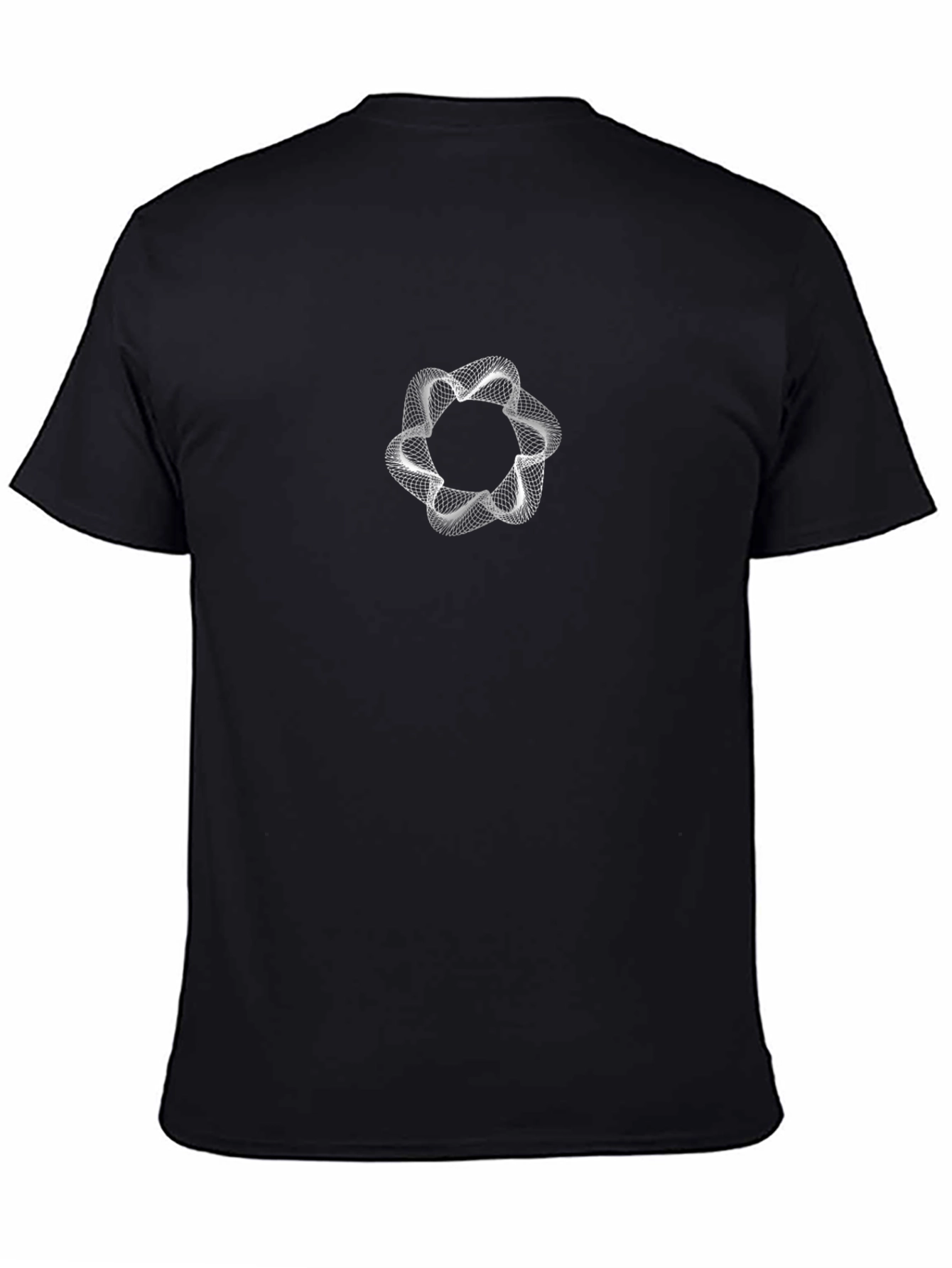 Geometric Flower Tee - Stylish Black Cotton Shirt