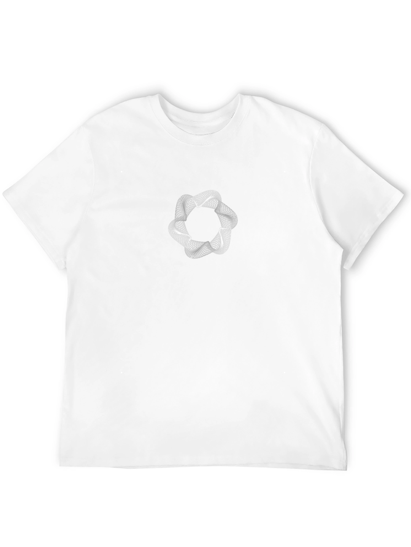 Geometric Flower Tee - Stylish Black Cotton Shirt