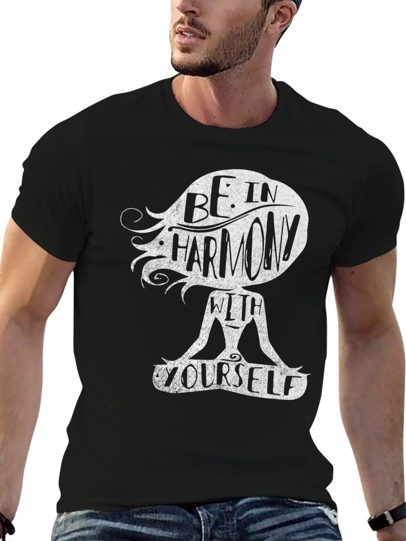 Harmony Within T-Shirt - Meditating Figure Design