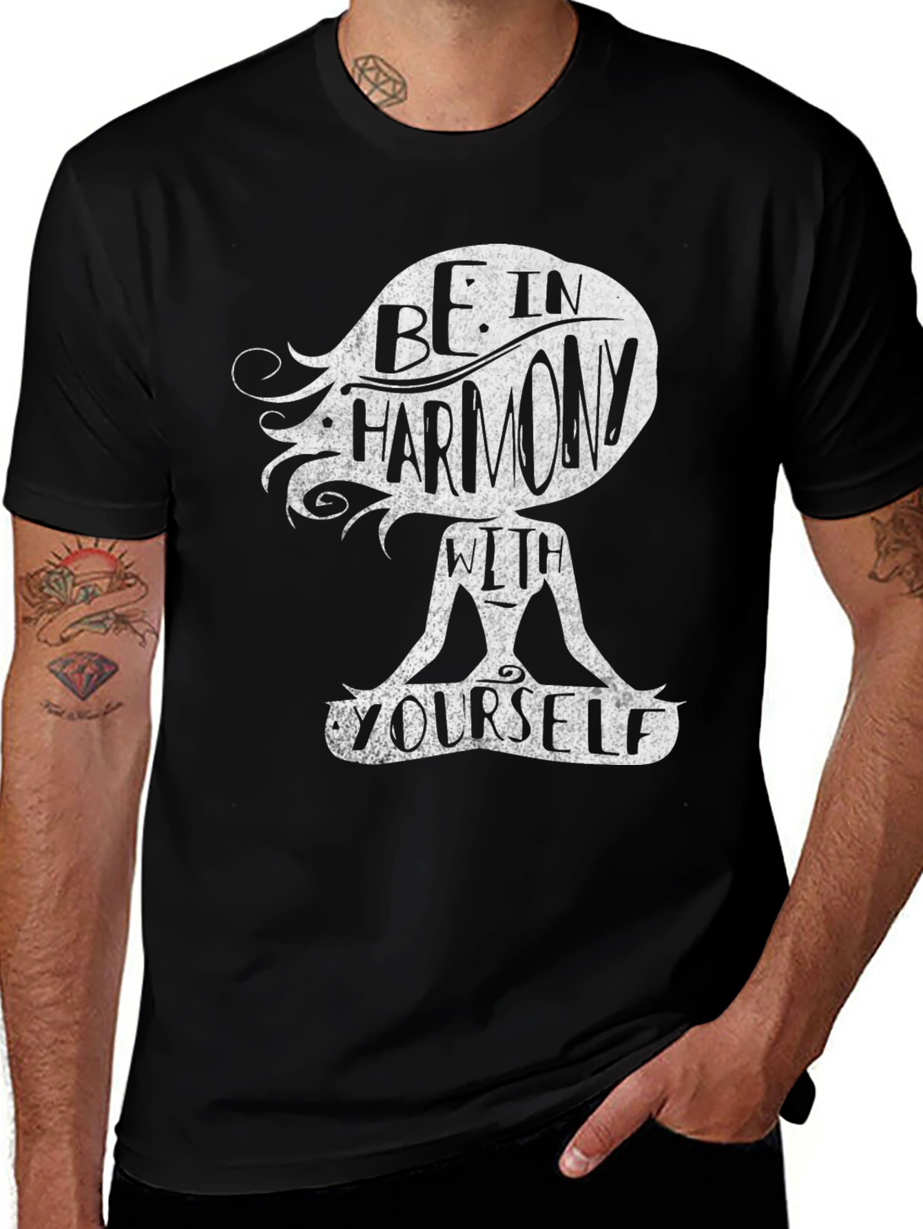 Harmony Within T-Shirt - Meditating Figure Design