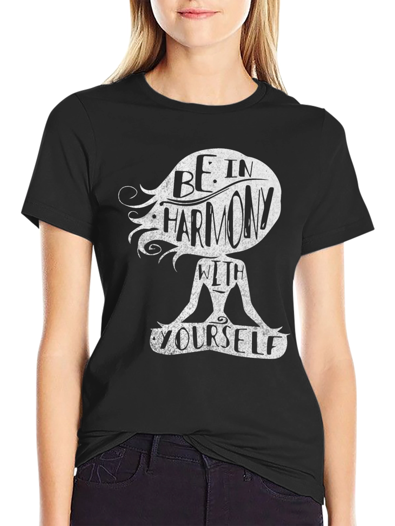 Harmony Within T-Shirt - Meditating Figure Design