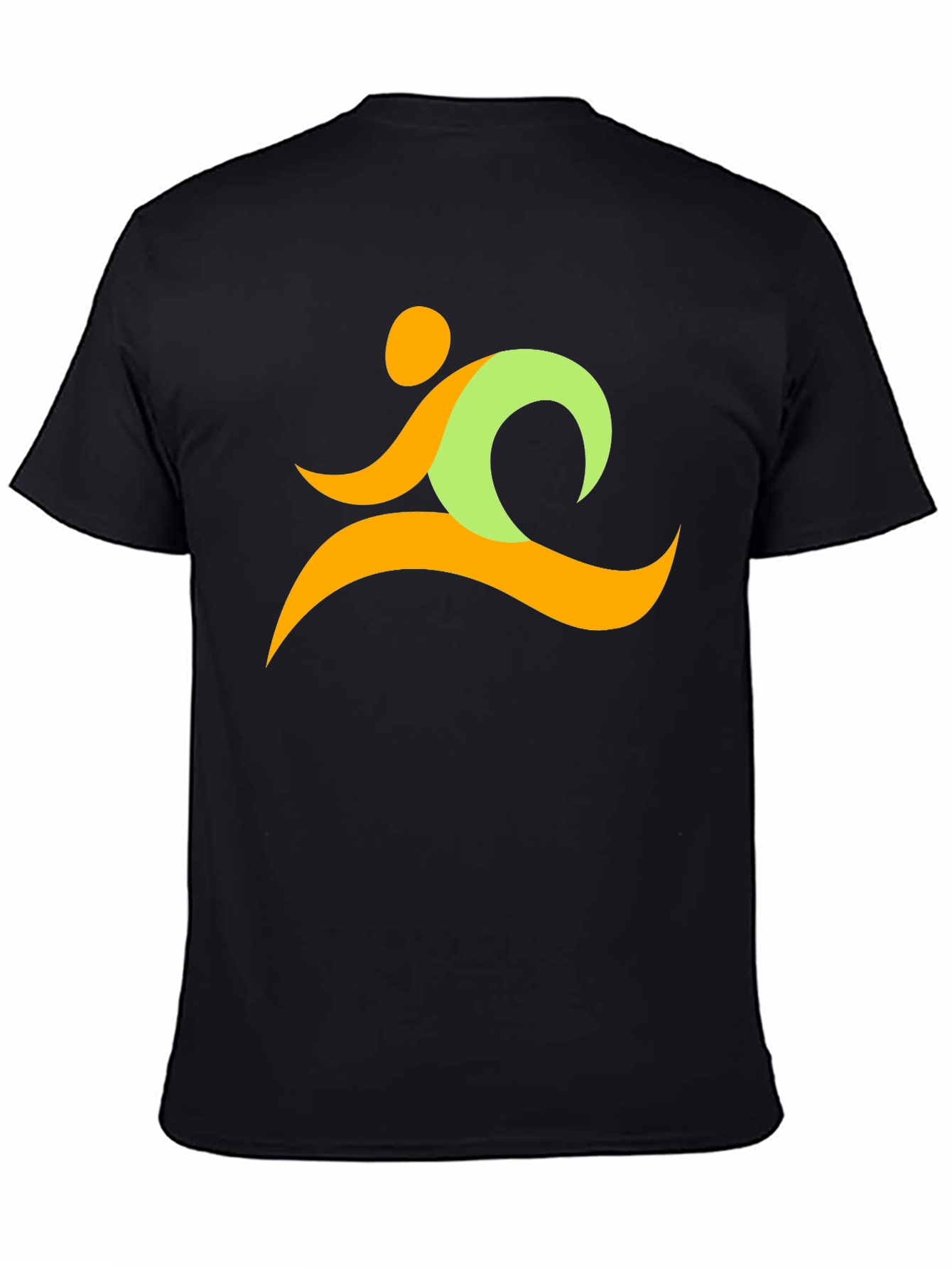 Abstract Runner Graphic Black T-Shirt