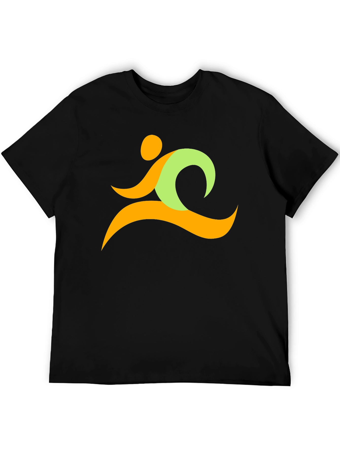 Abstract Runner Graphic Black T-Shirt