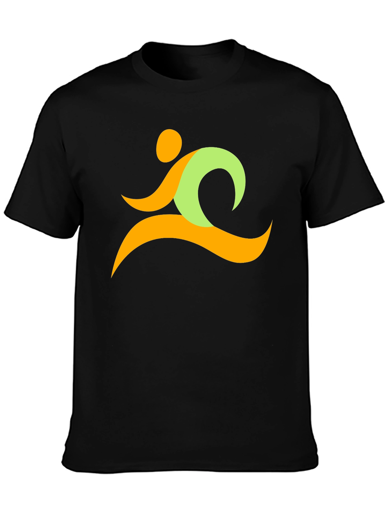 Abstract Runner Graphic Black T-Shirt