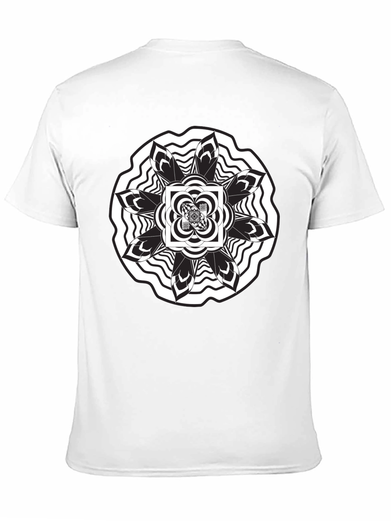 Abstract Mandala Graphic Black T-Shirt