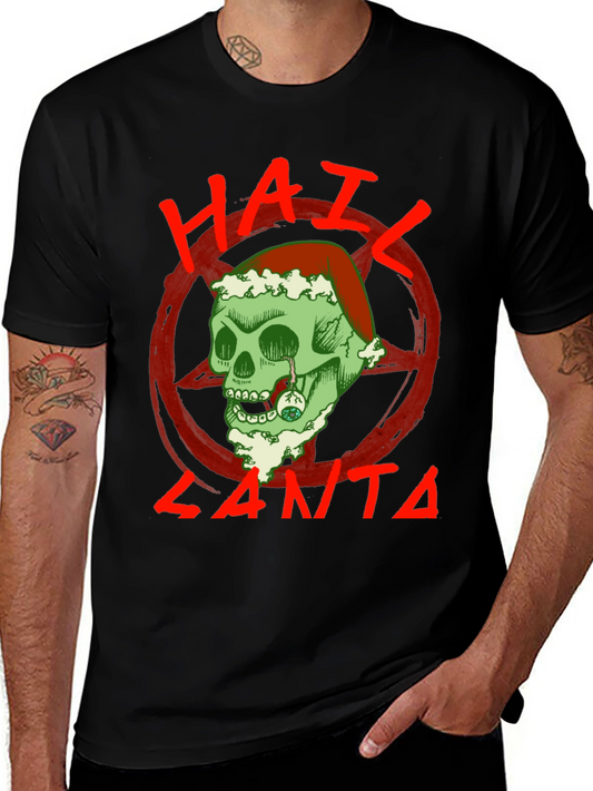 Hail Santa Skull T-Shirt - Holiday Grunge Style