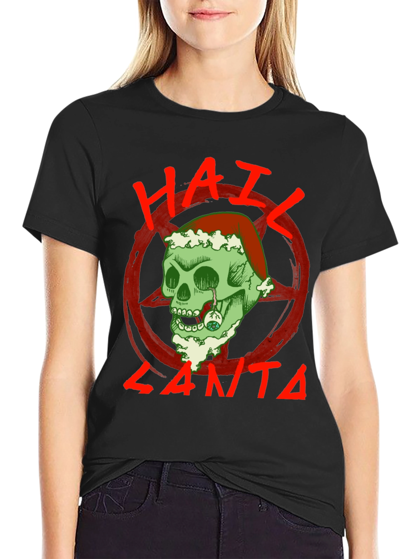 Hail Santa Skull T-Shirt - Holiday Grunge Style