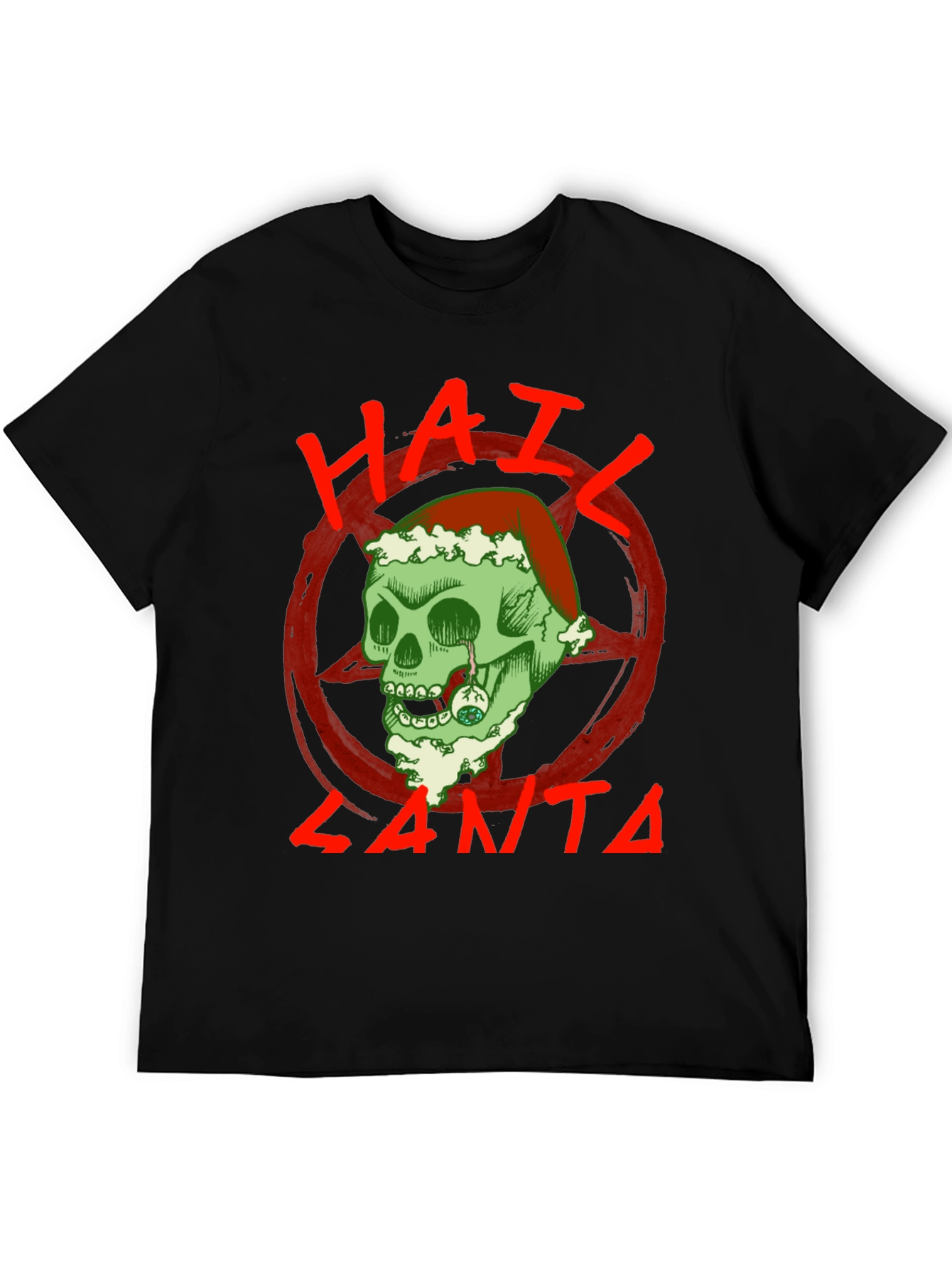 Hail Santa Skull T-Shirt - Holiday Grunge Style