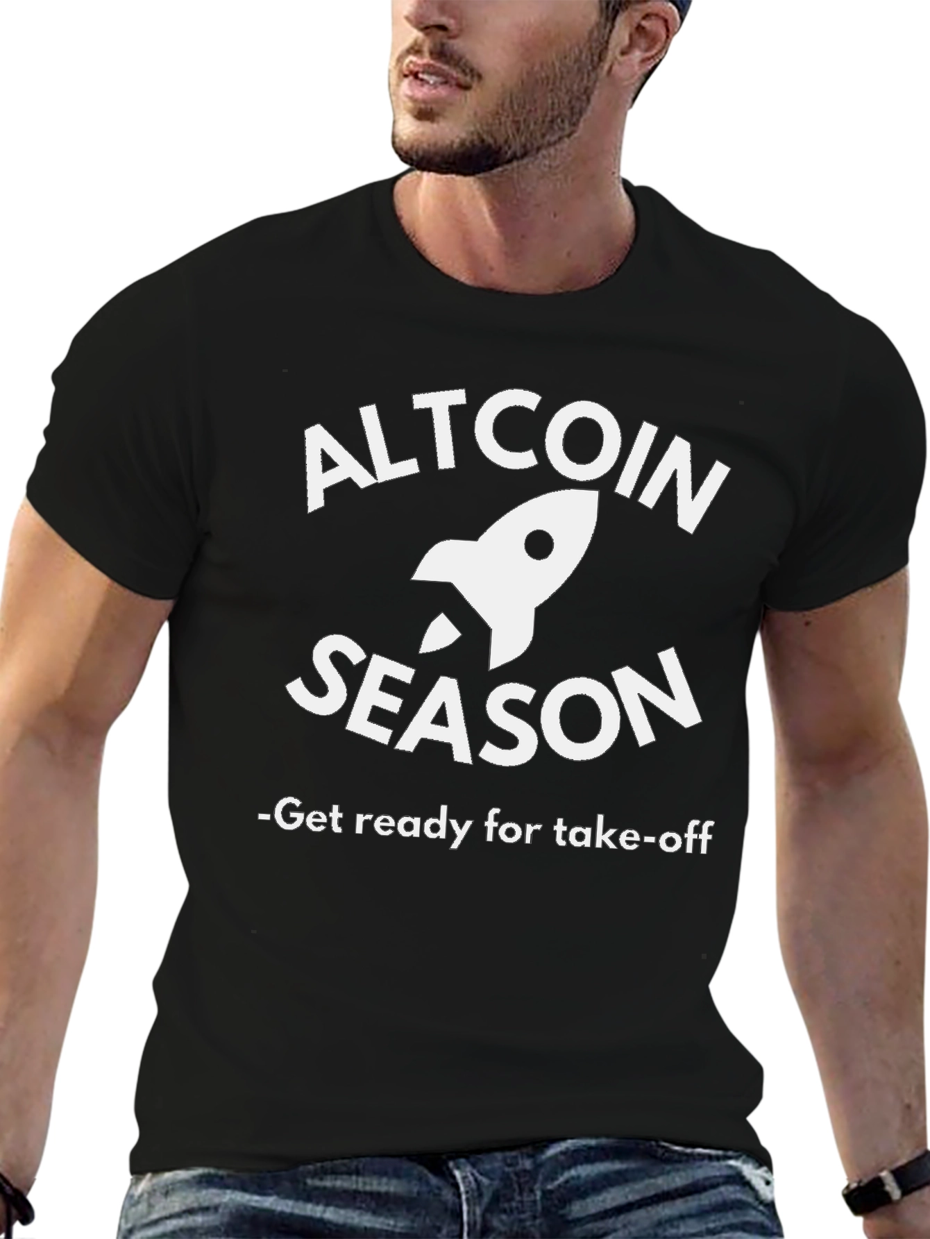 Altcoin Season Black T-Shirt: Get Ready for Take-Off!