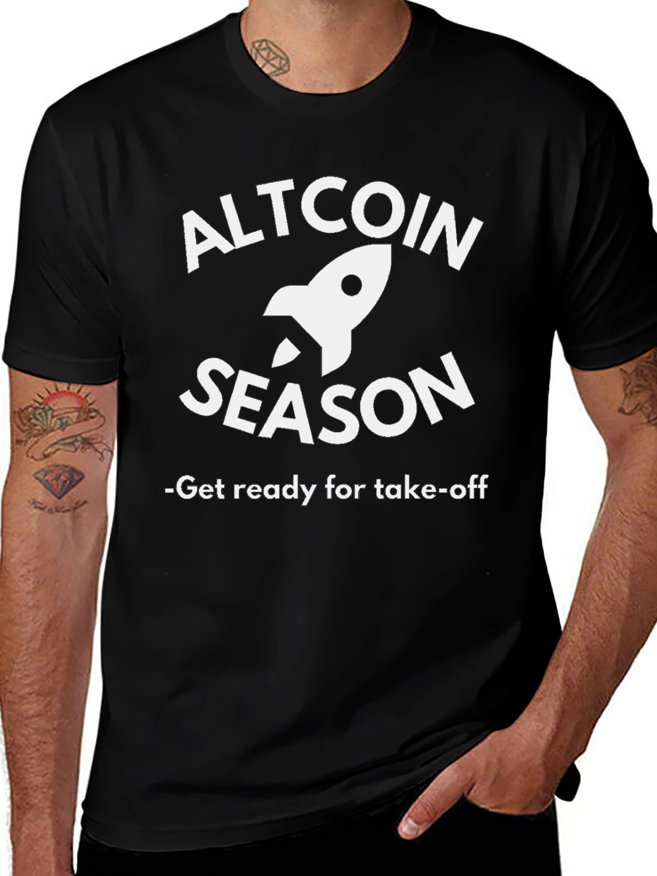 Altcoin Season Black T-Shirt: Get Ready for Take-Off!