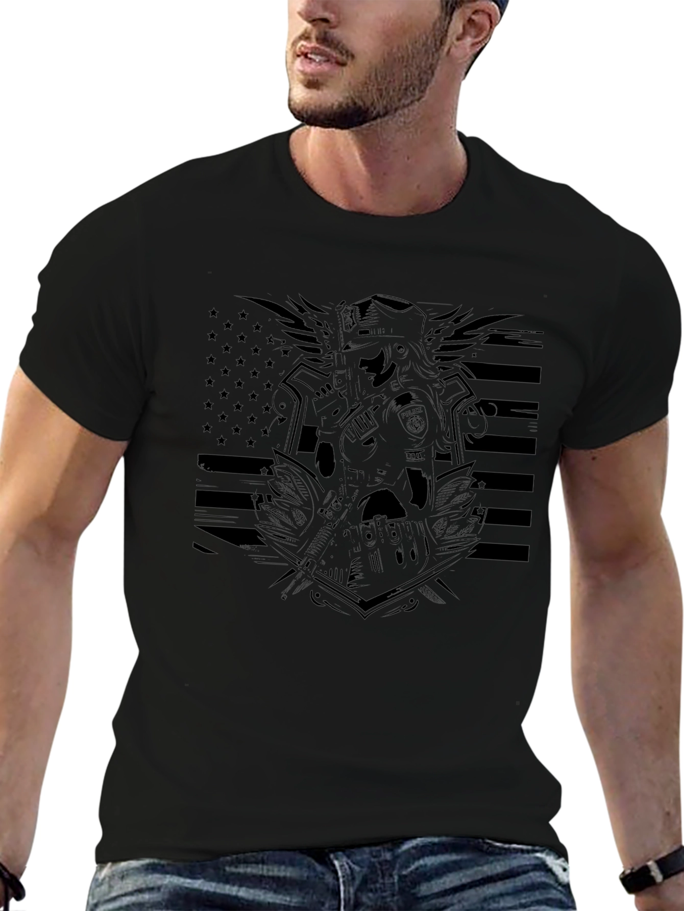 American Flag Police T-Shirt