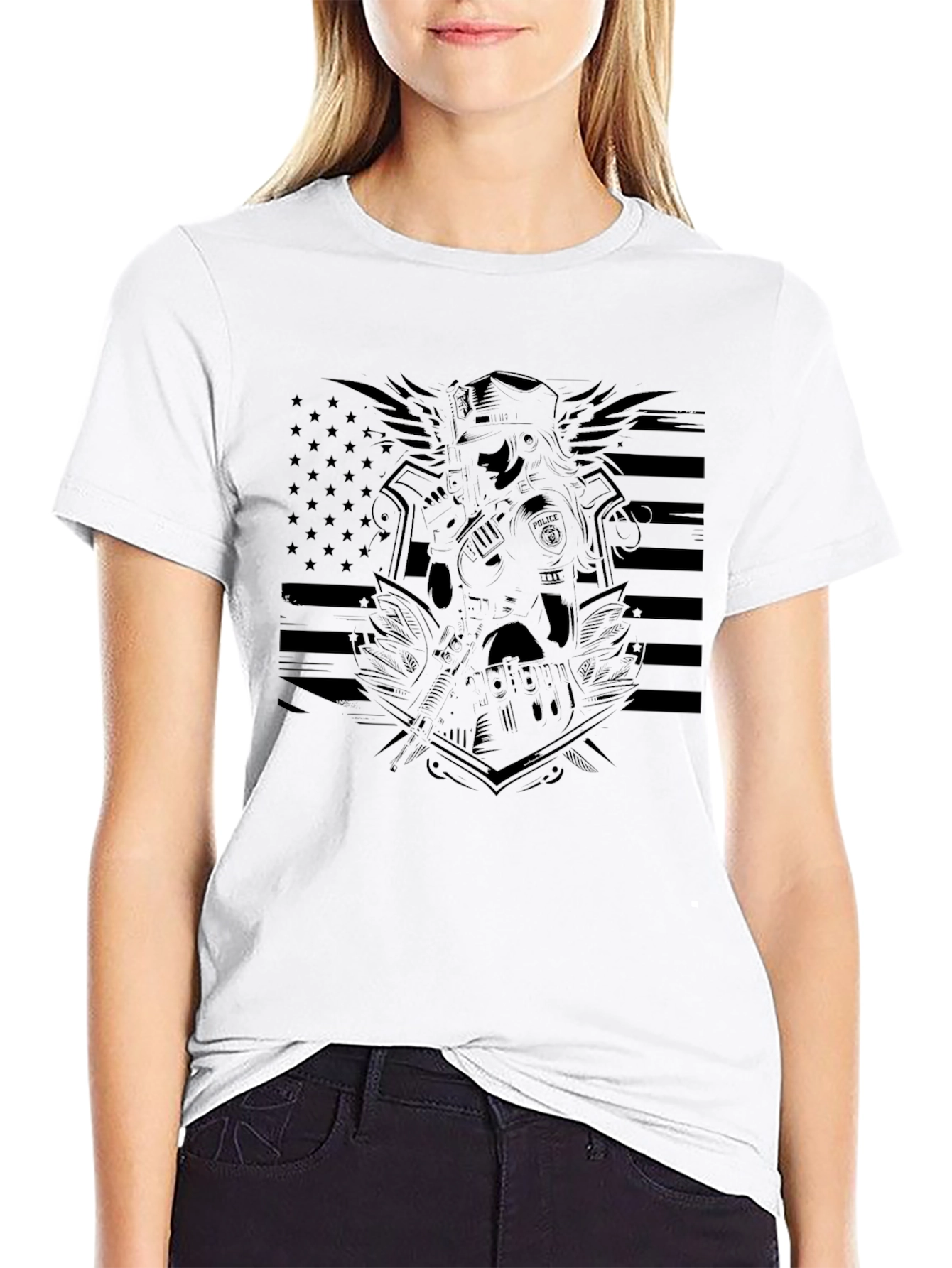 American Flag Police T-Shirt