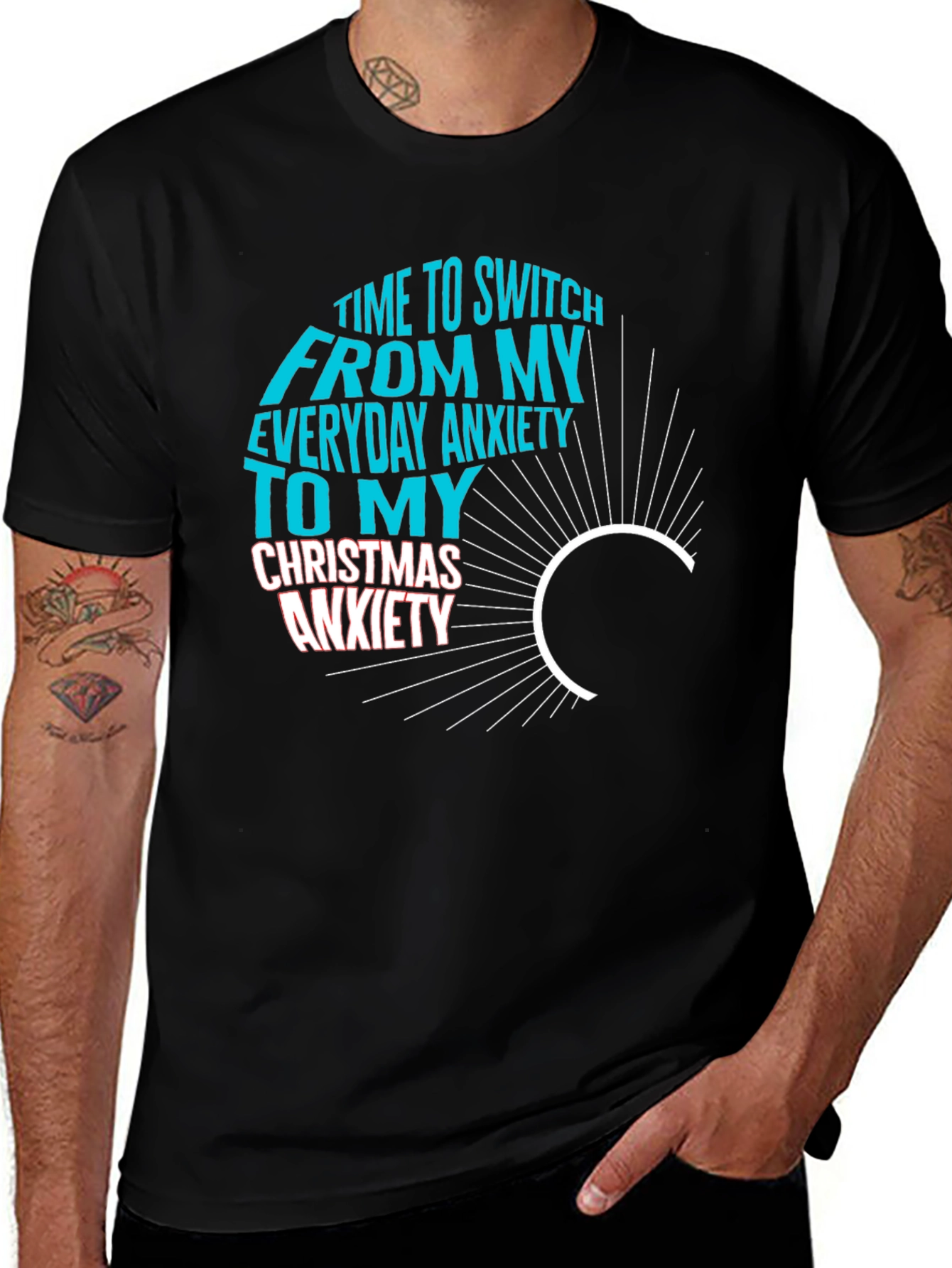 Anxiety Holiday Humor Graphic Tee