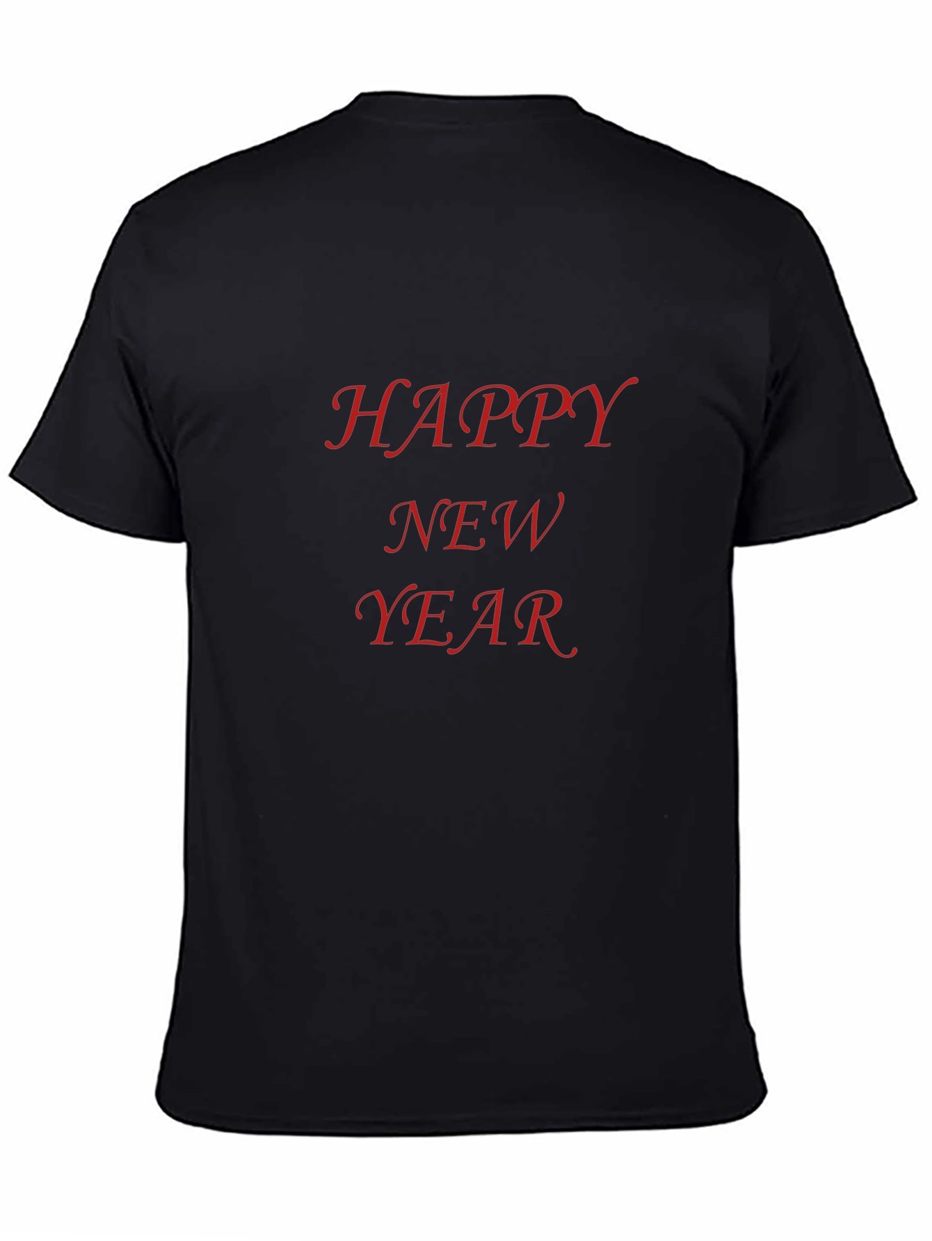 Happy New Year Graphic Black T-Shirt