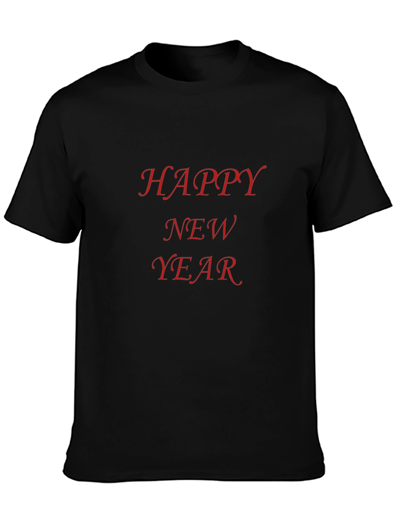 Happy New Year Graphic Black T-Shirt