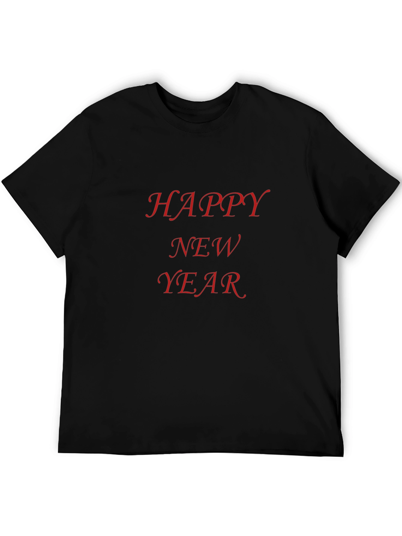 Happy New Year Graphic Black T-Shirt