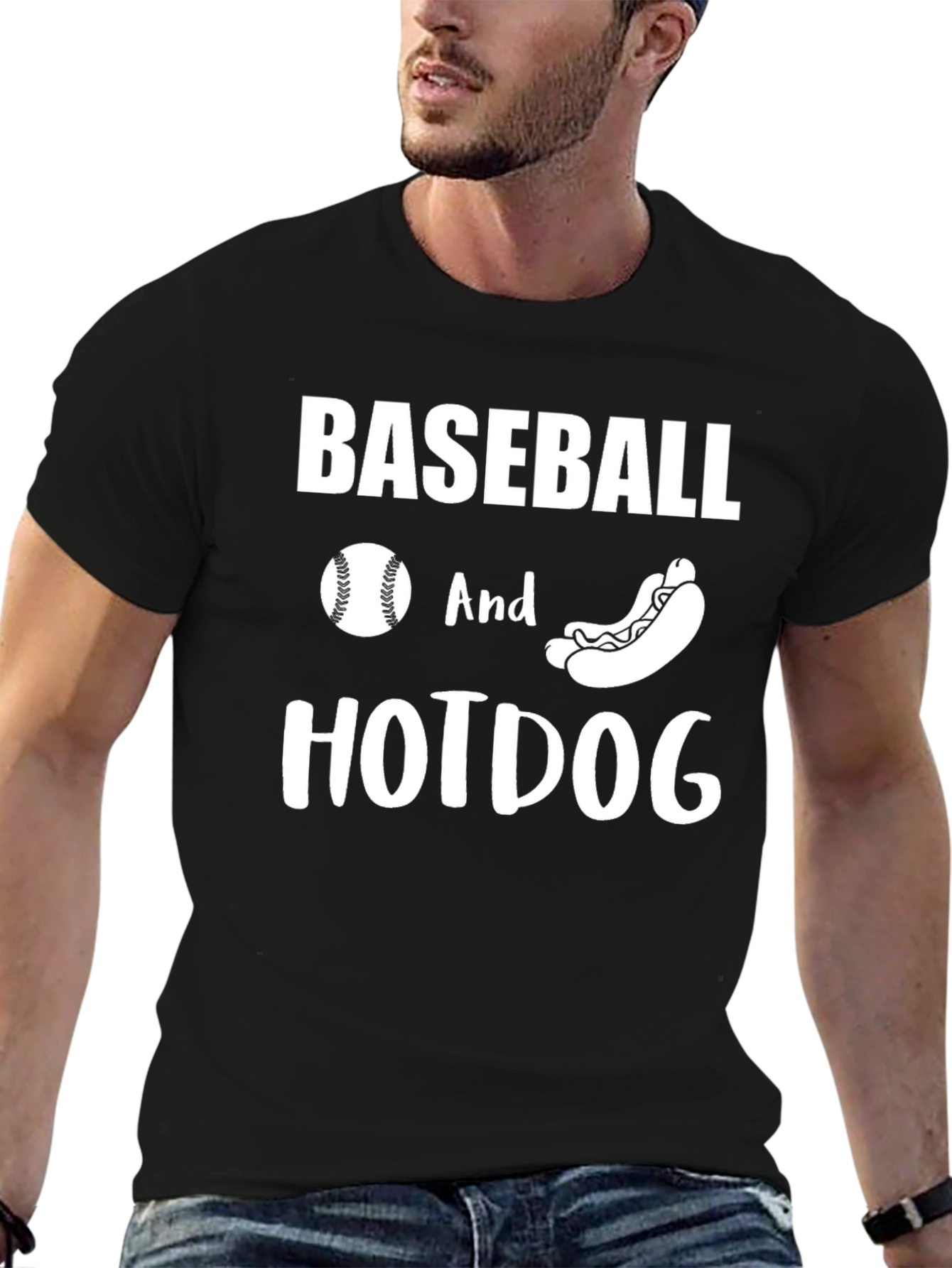 Baseball And Hotdog Graphic Tee