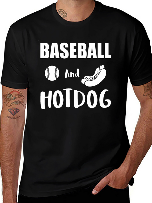 Baseball And Hotdog Graphic Tee