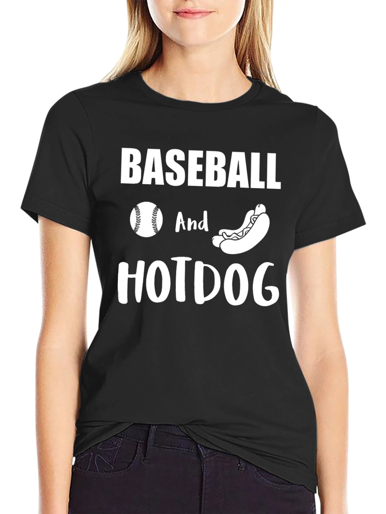 Baseball And Hotdog Graphic Tee