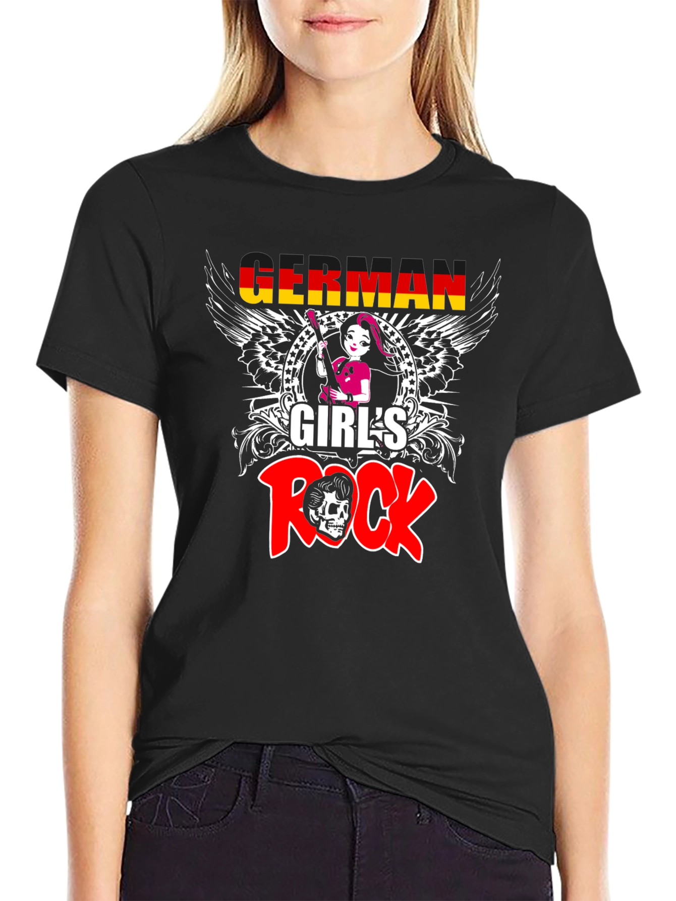 German Girls Rock Graphic T-Shirt - Black