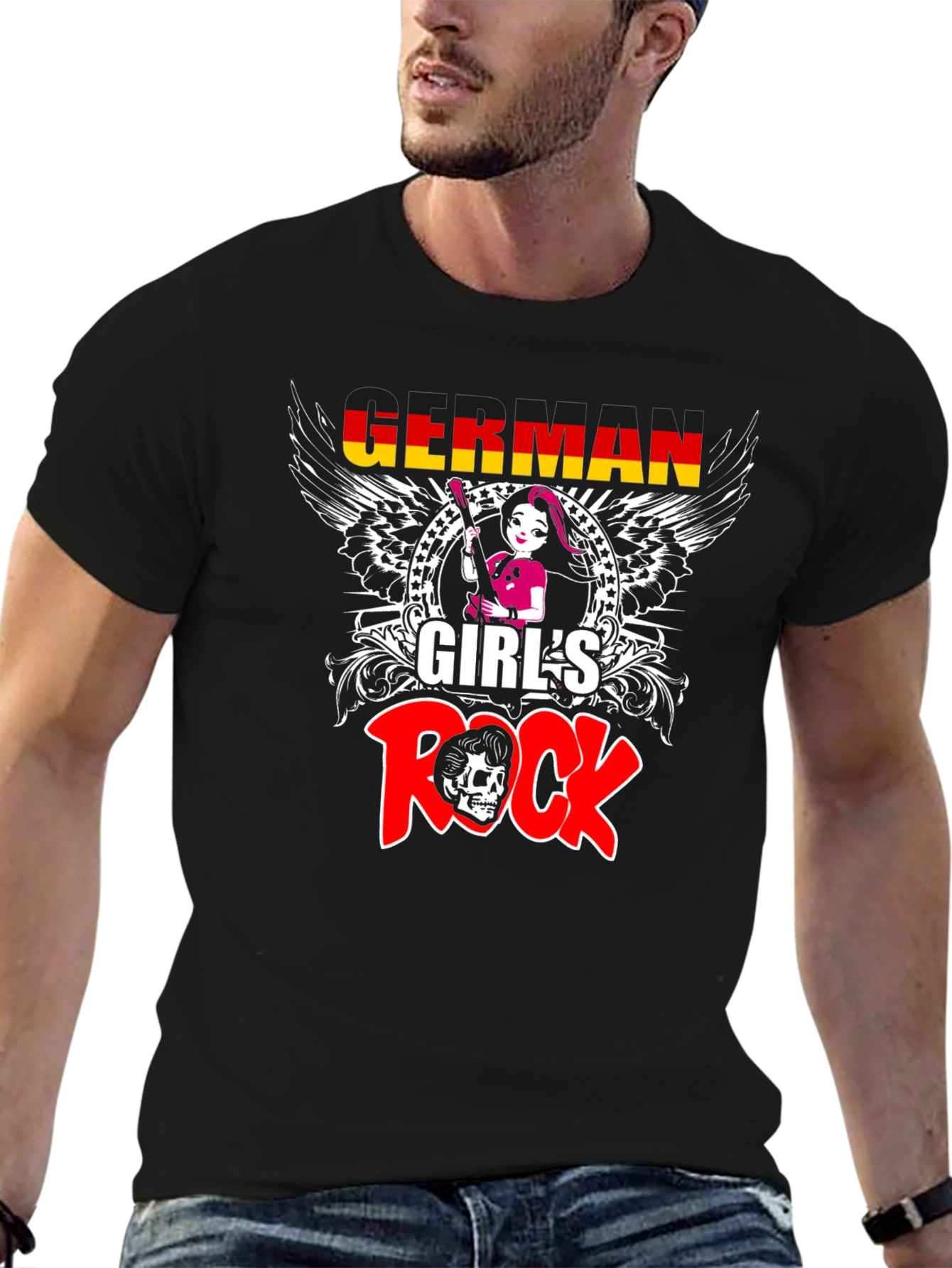 German Girls Rock Graphic T-Shirt - Black