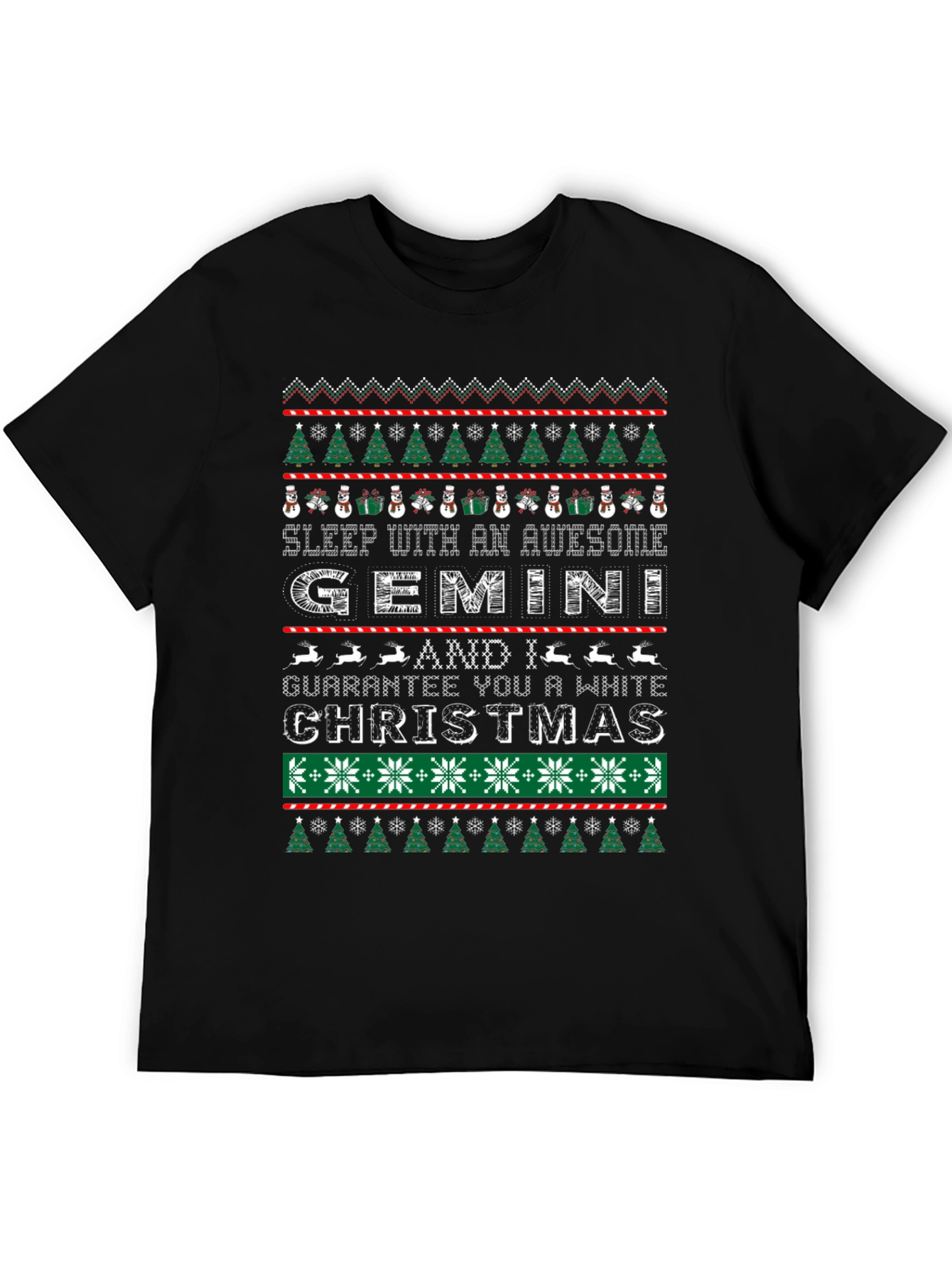 Awesome Gemini Ugly Christmas Sweater Style T-Shirt